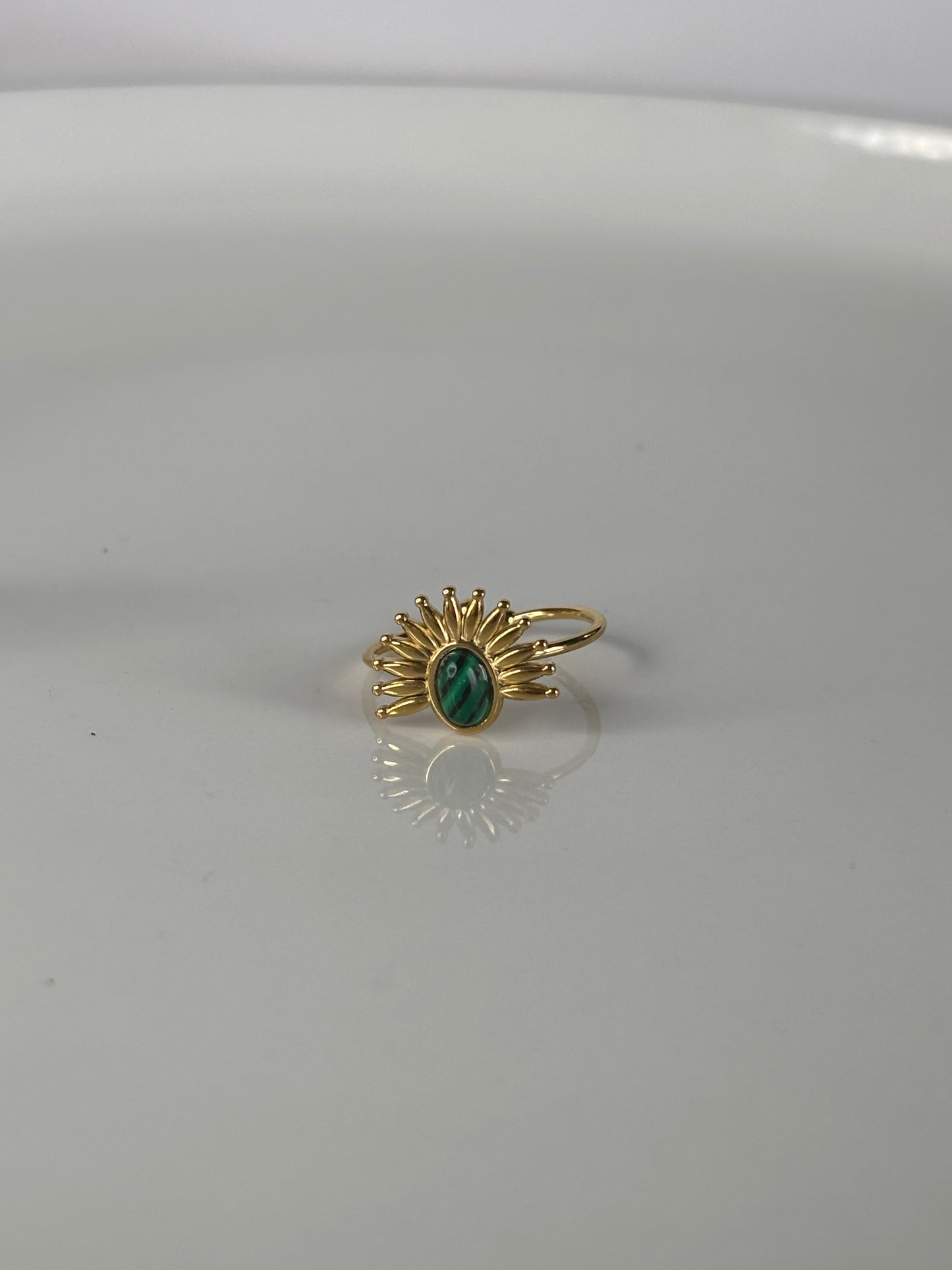 Aure l Bague ajustable dorée verte ou bleu