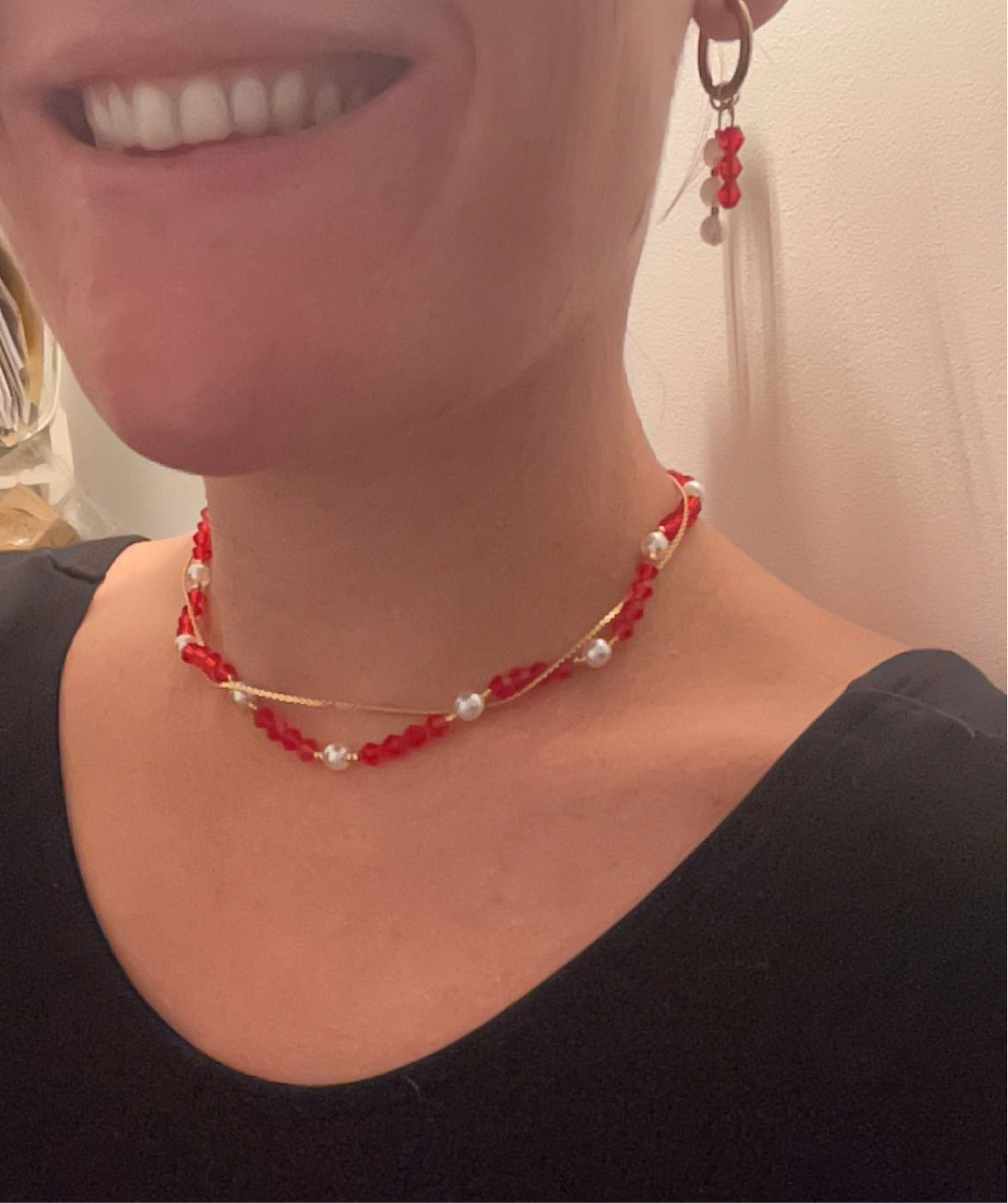 LINE l Collier perles et chaîne