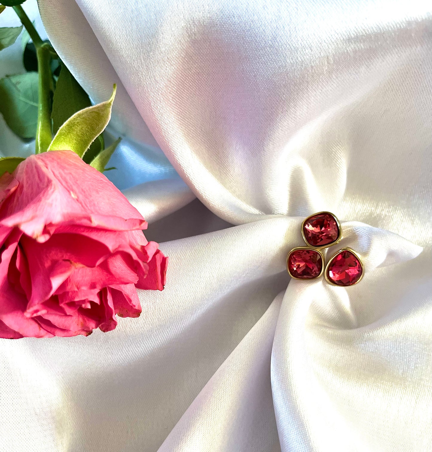 OPALE l Bague ajustable dorée et rose