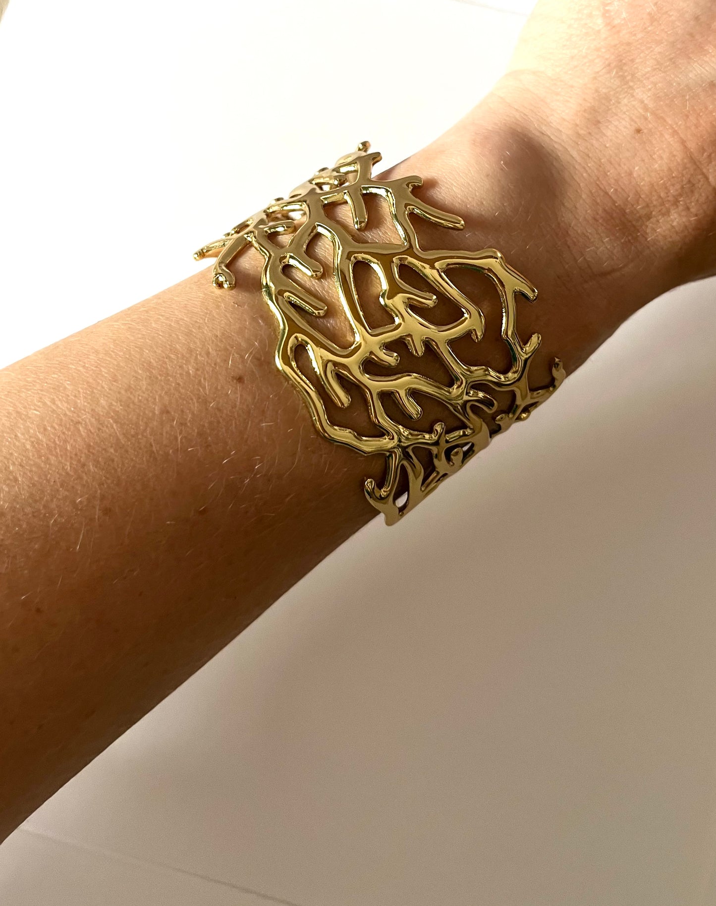Écume l bracelet jonc doré ajustable