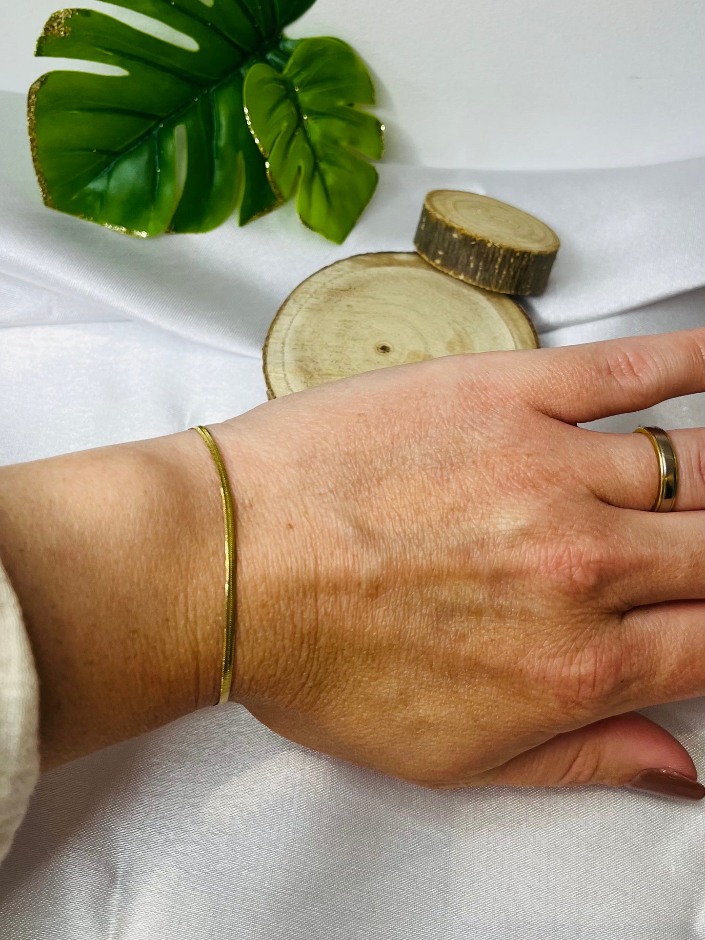 REINA l bracelet à chaîne plate en acier inoxydable