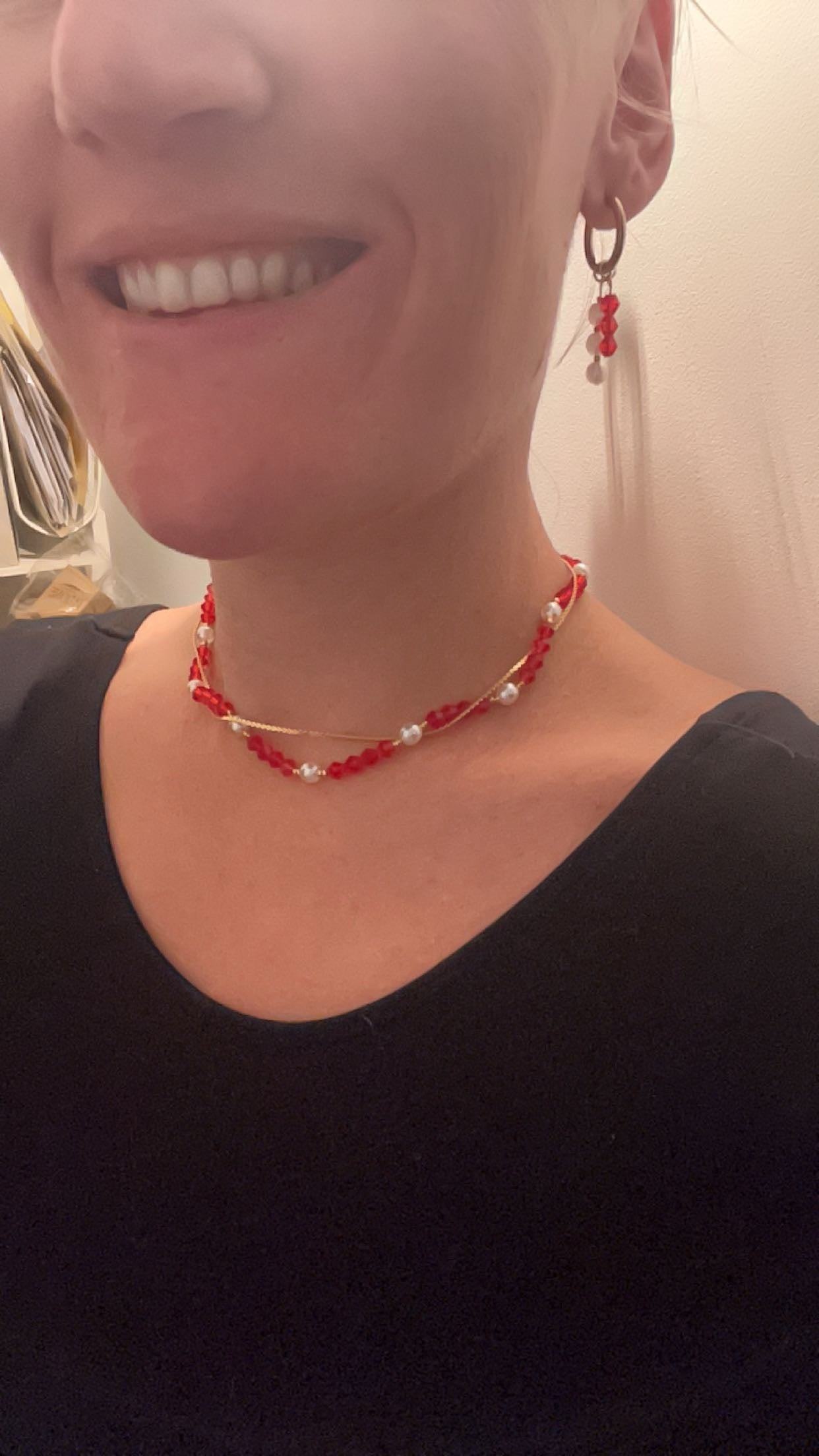 LINE l Collier perles et chaîne
