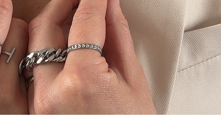 ABA l Bague doré ou argenté acier inoxydable