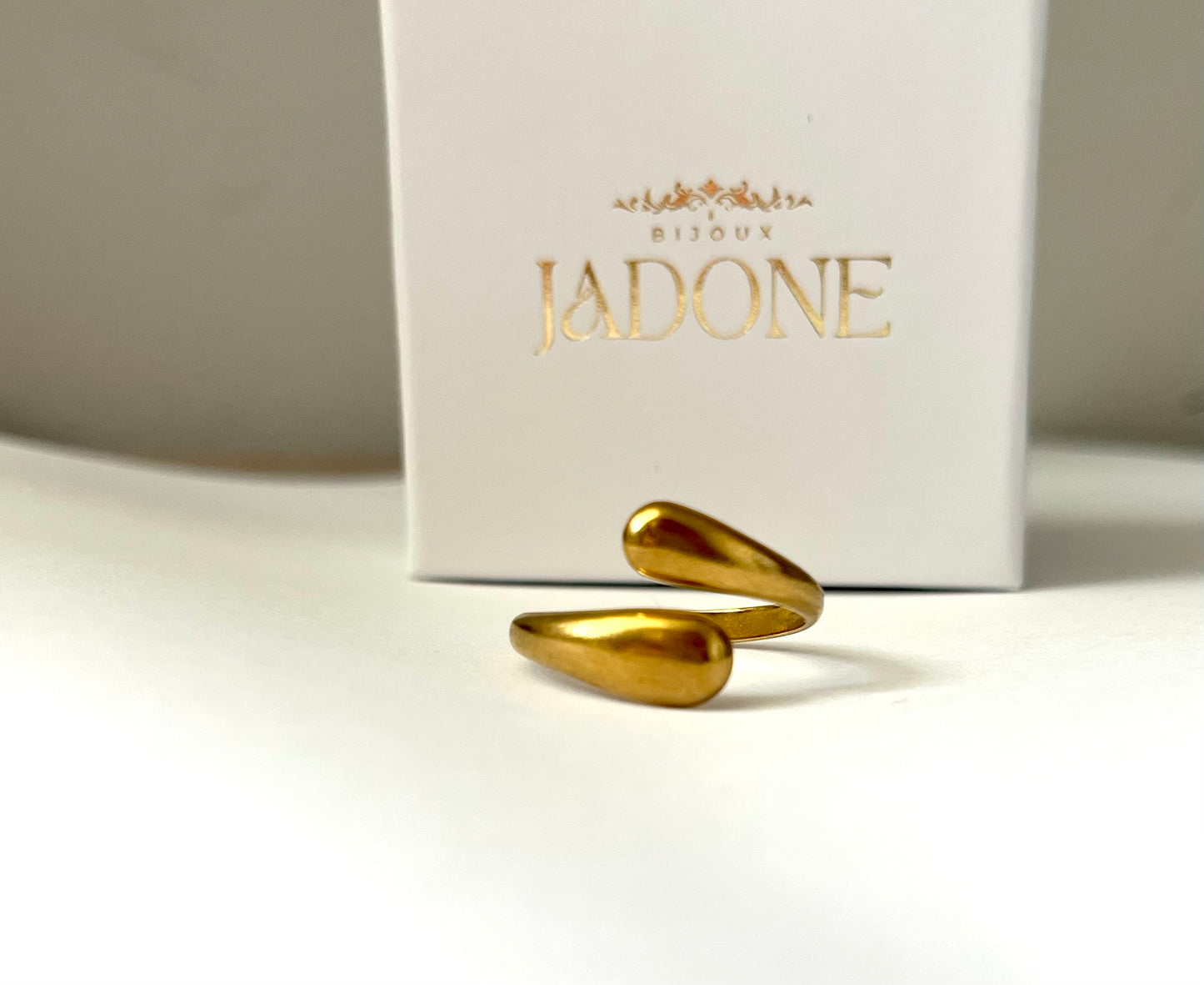 INDIE l Bague ajustable dorée ou argentée en acier inoxydable