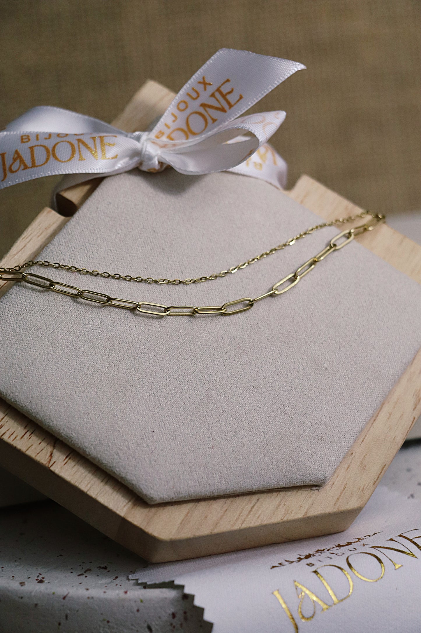 ALIA l Bracelet doré ou argenté double chaîne en acier inoxydable