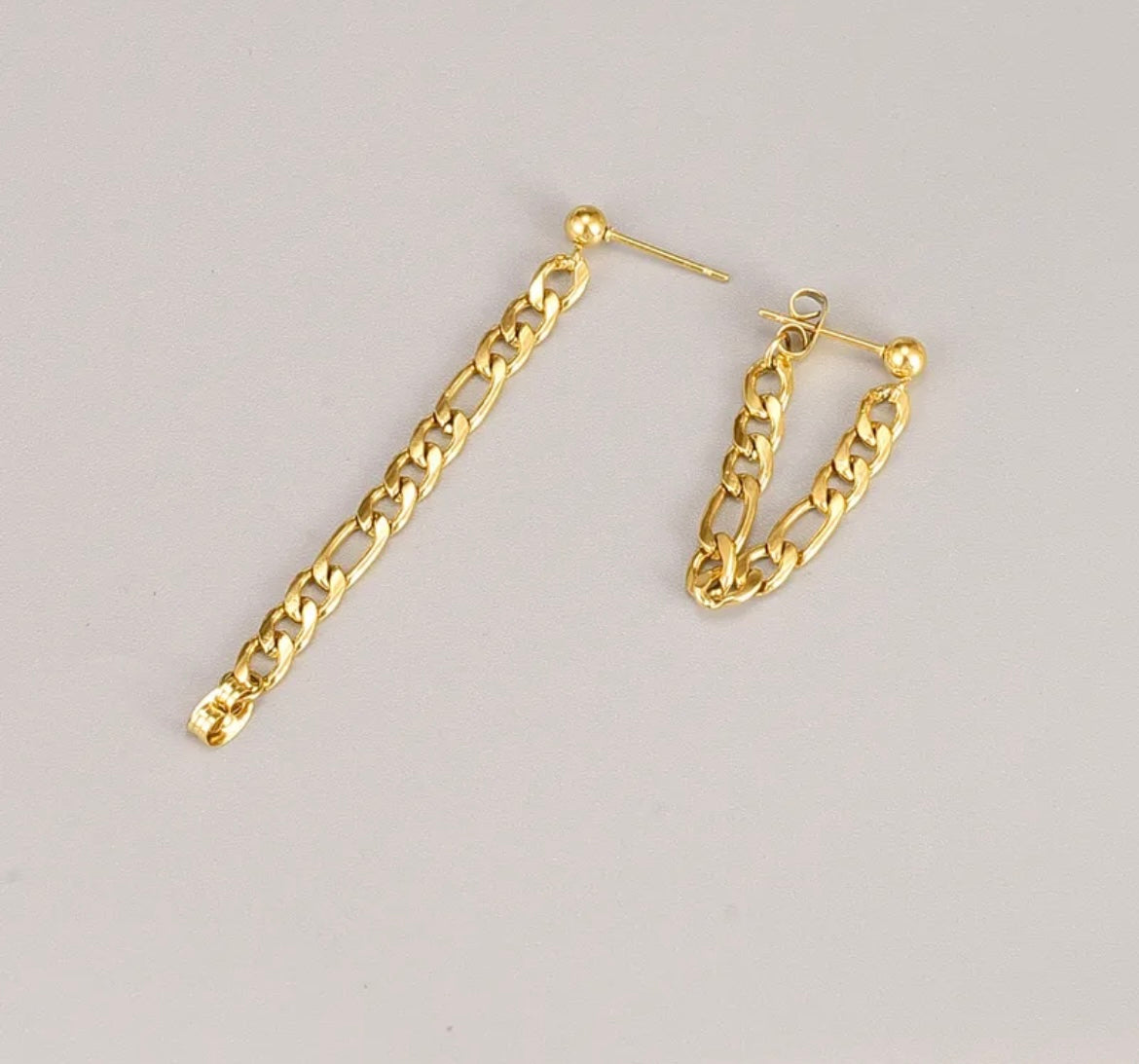NOMi l Boucles d'oreilles dorées à chaîne maillons