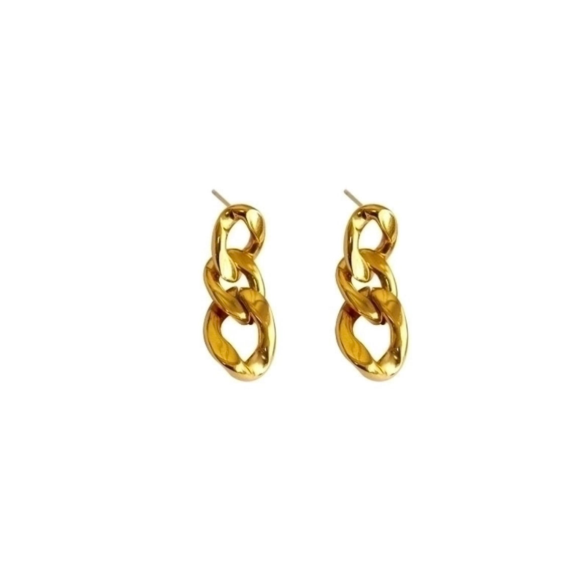 ZURI l Boucles d'oreilles maillons dorées en acier inoxydable