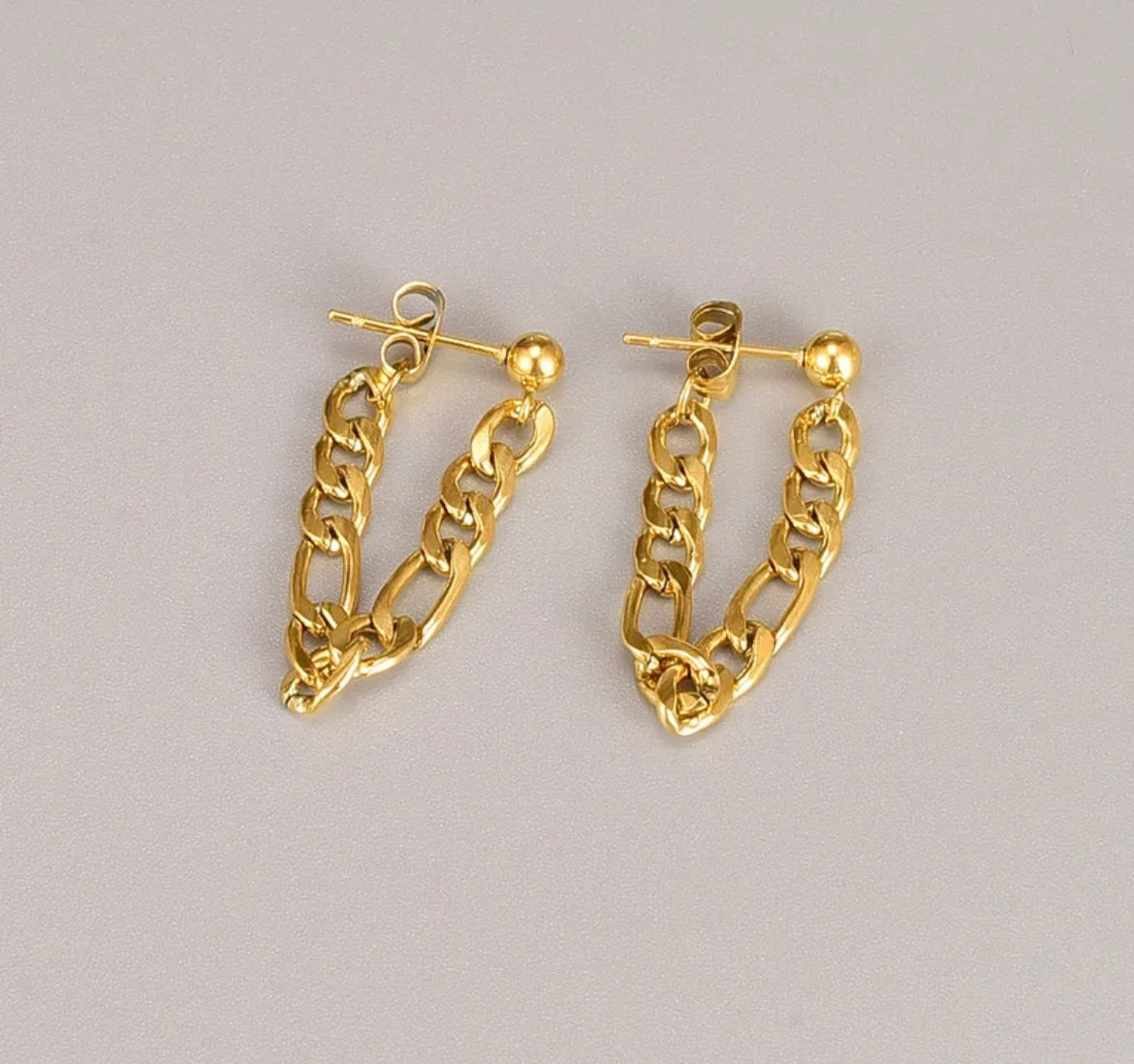 NOMi l Boucles d'oreilles dorées à chaîne maillons
