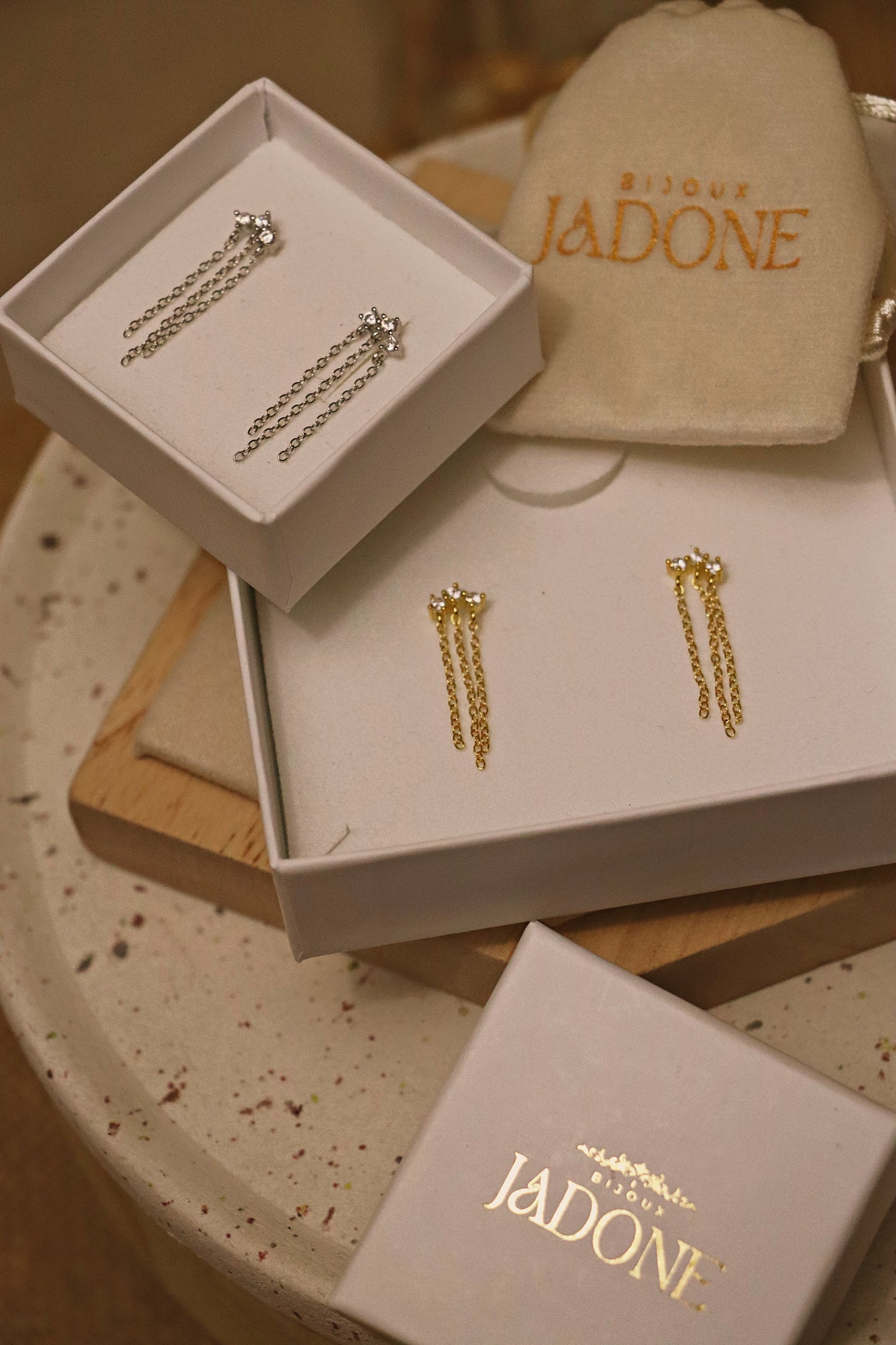 MADISON l boucles d'oreilles dorées ou argentées