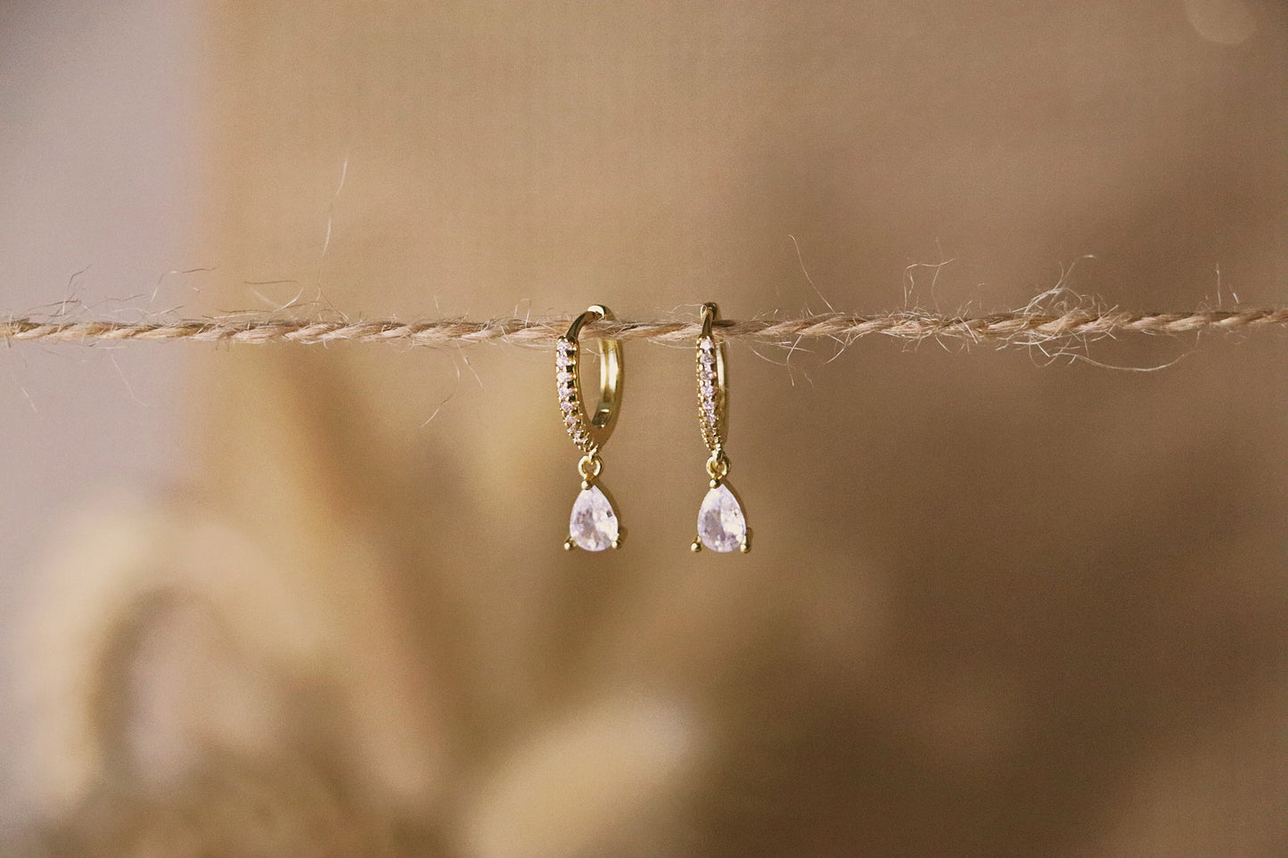 LORENA l Boucles d'oreilles tombante zircon blanc