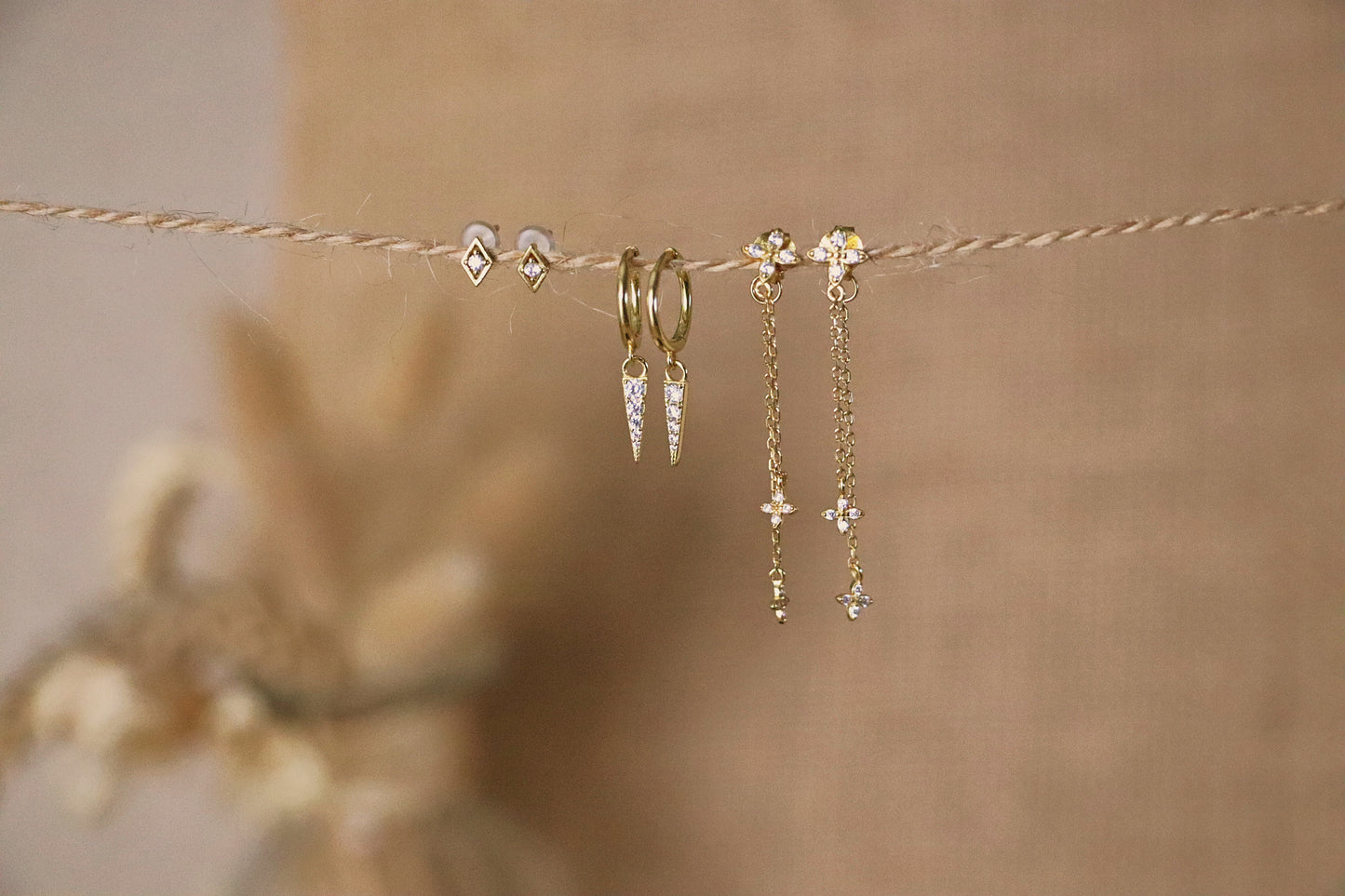 HARMONIE l Boucles d'oreilles pendantes dorées ou argentées