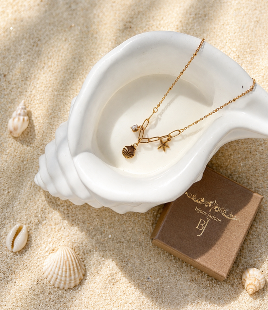Mêla l Collier doré à breloque