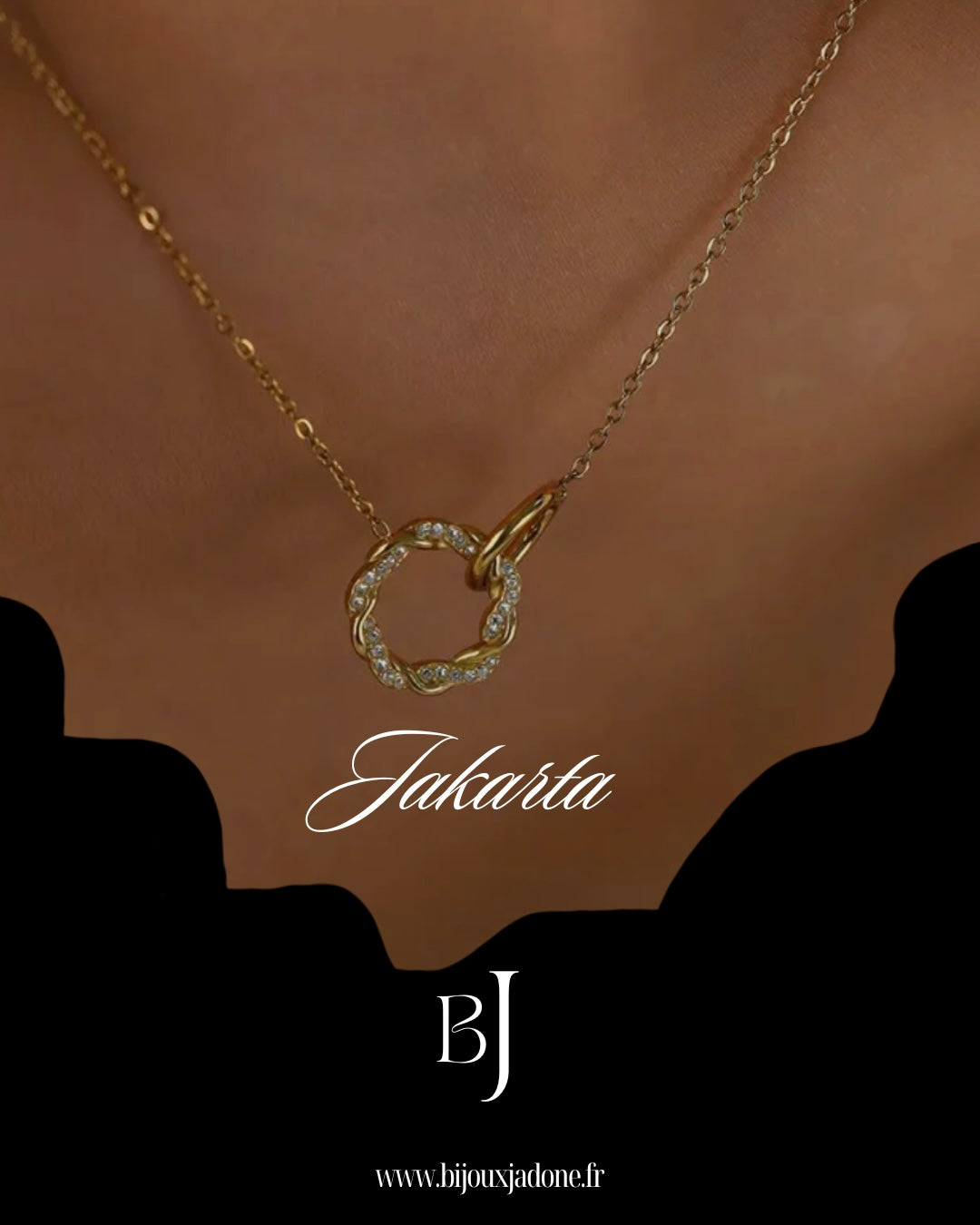 Jakarta l Élégant collier doré anneaux