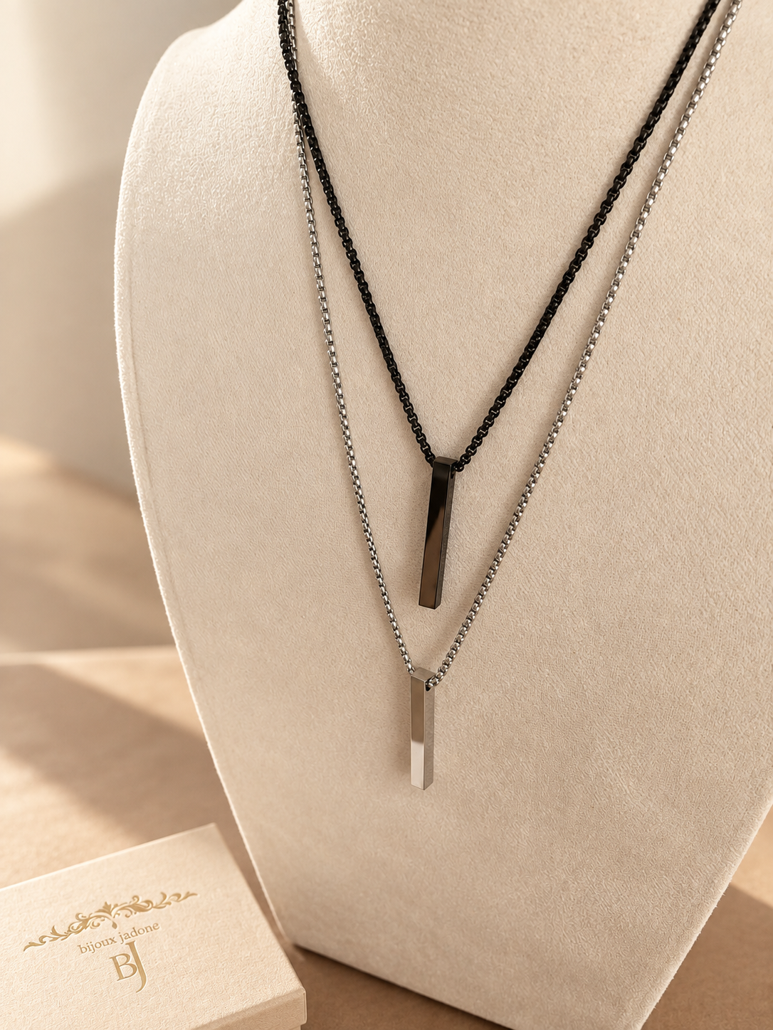Chris - collier homme longue chaîne et pendentif