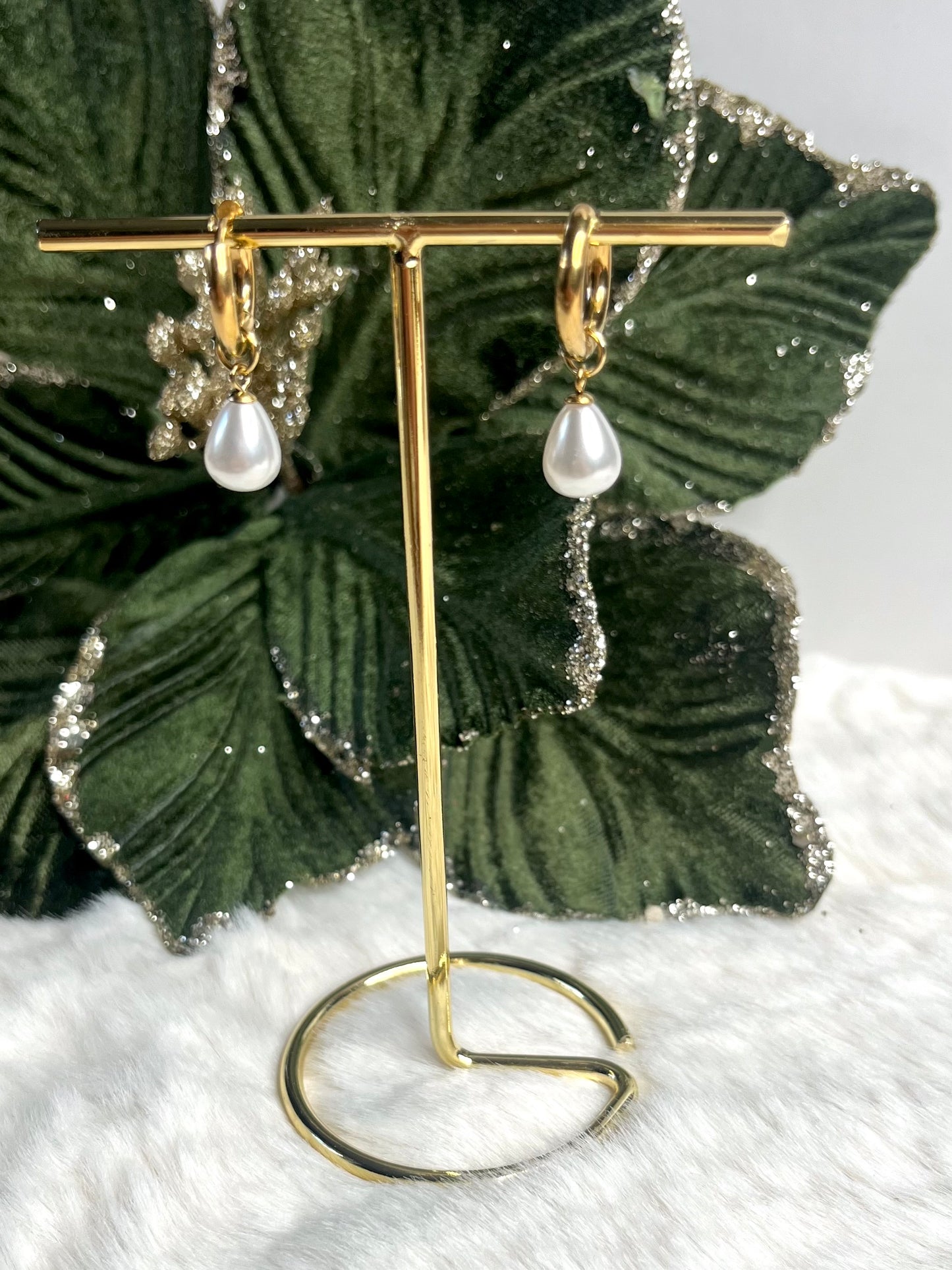 Valeria l boucles dorées et perle blanche