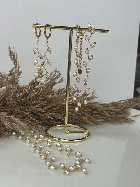 Laure l parure glamour perle blanche