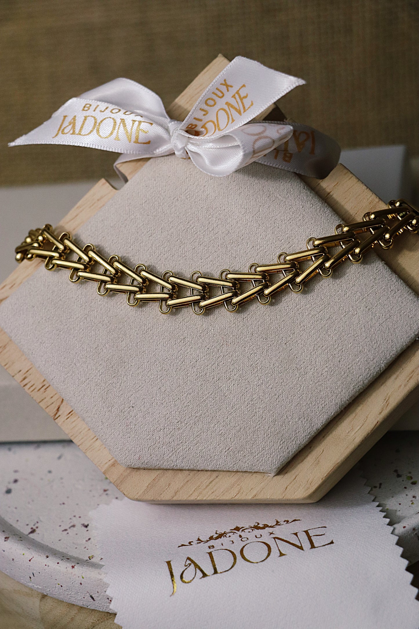 GRETA l Bracelet doré volume