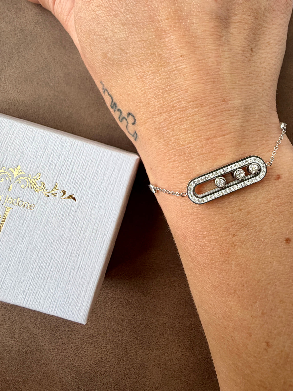 Nara l bracelet à strass et zircon blanc