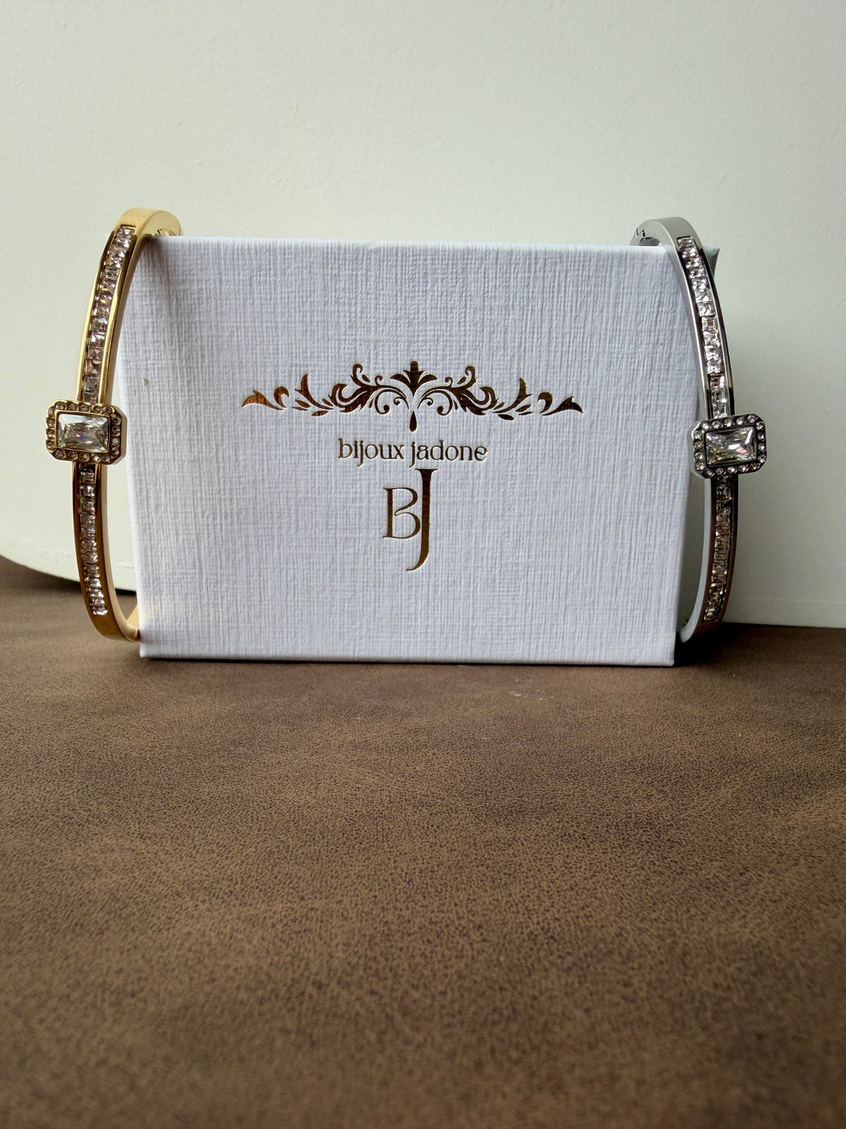 Lorette - bracelet jonc et zircon blanc
