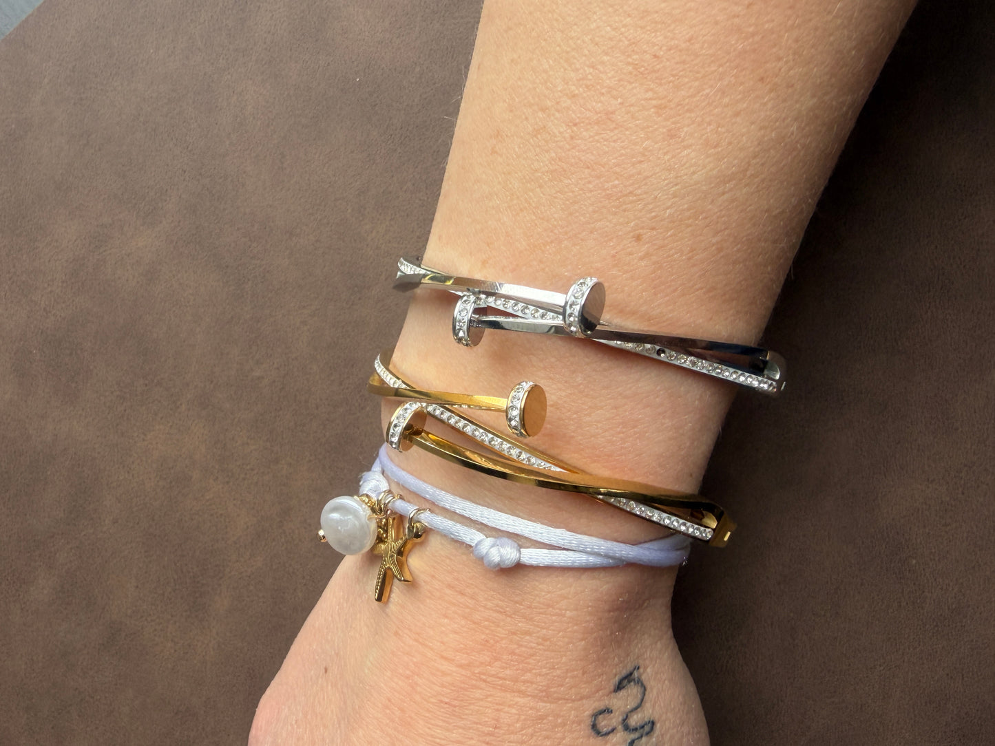 Anastasia l bracelet jonc silicone zircon