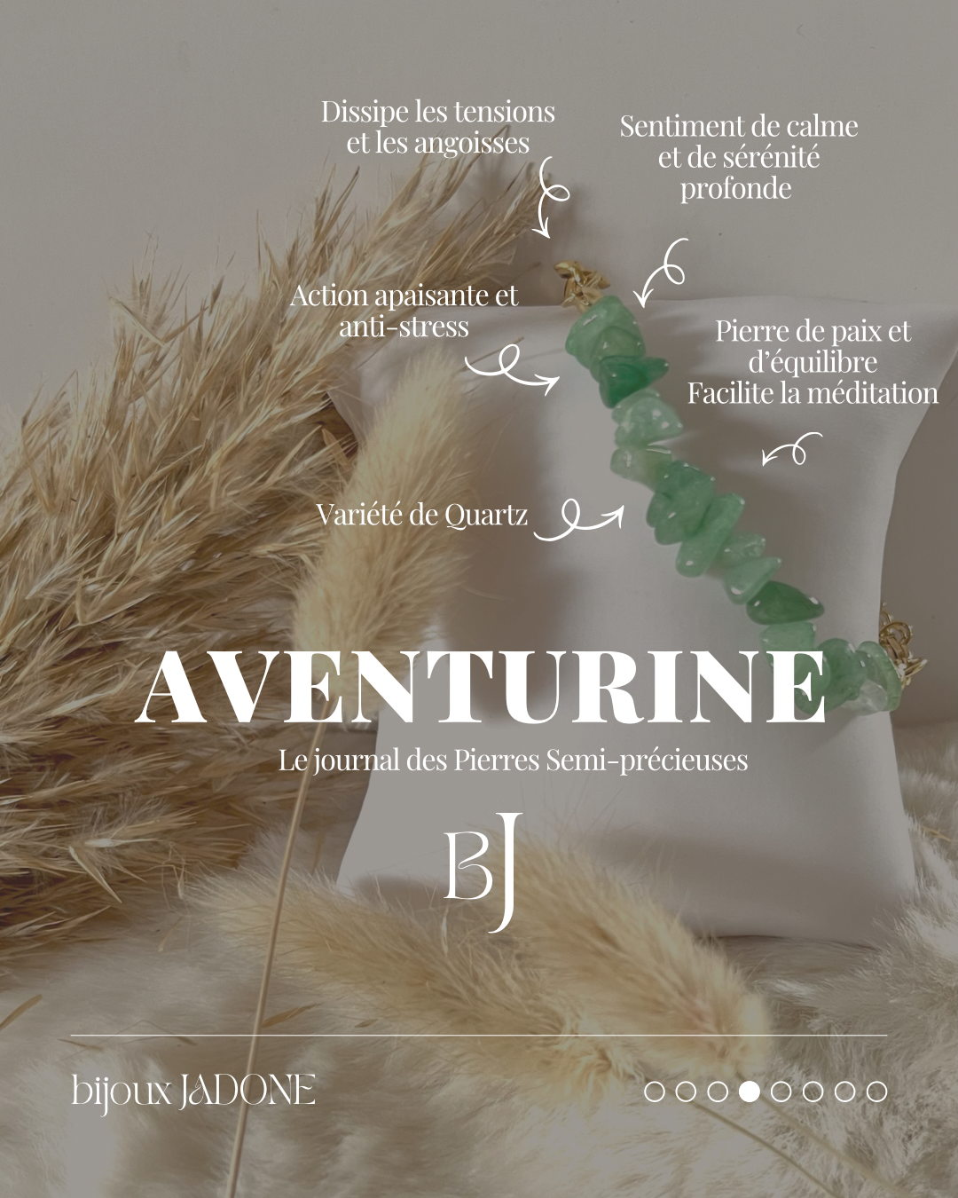 Blima l bracelet doré et Aventurine verte