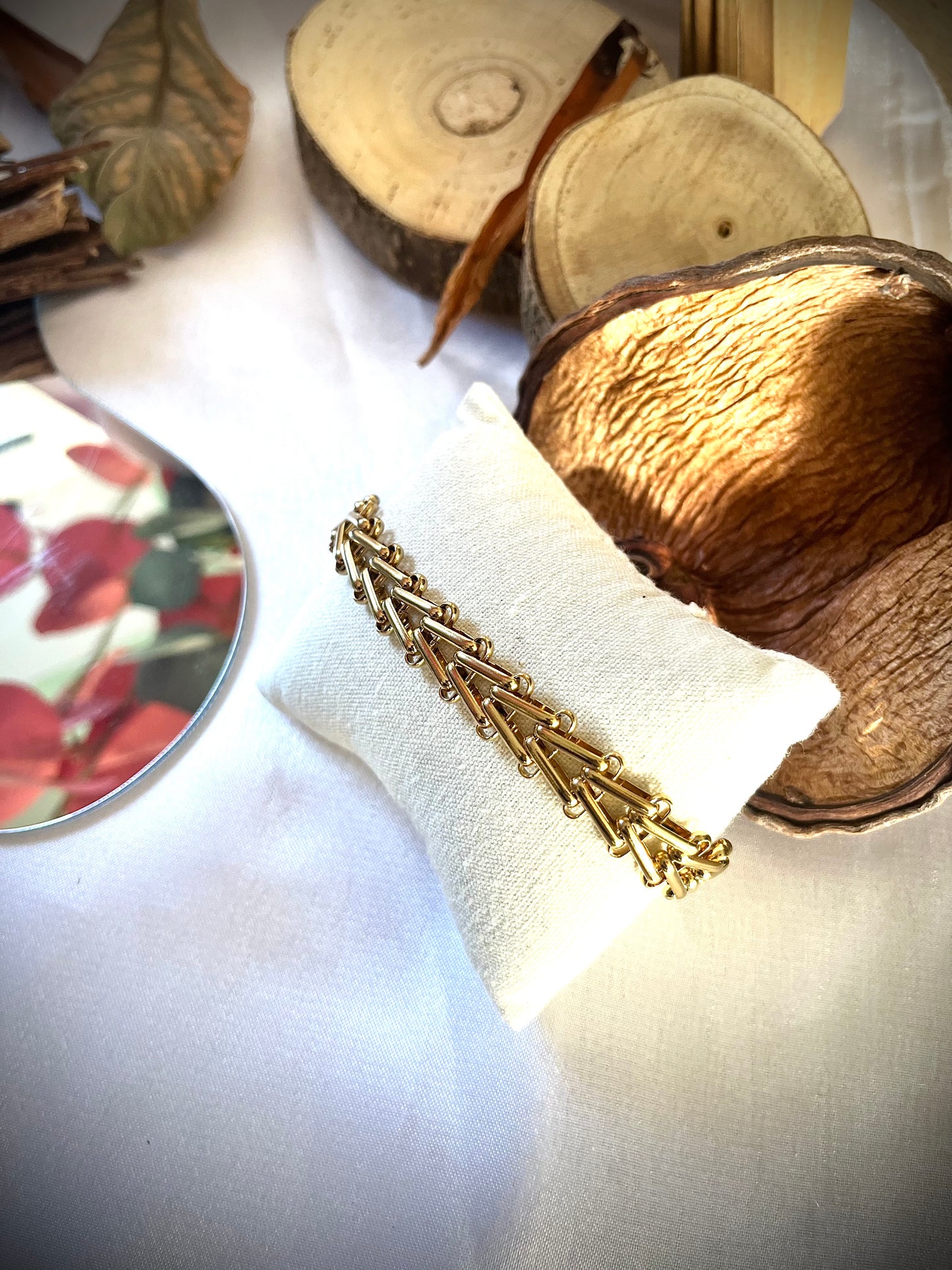 GRETA l Bracelet doré volume