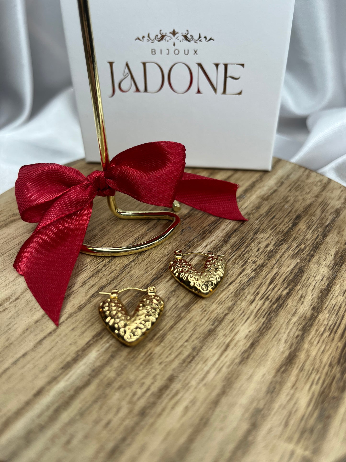 AMOUR l Boucles d'oreilles cœur doré