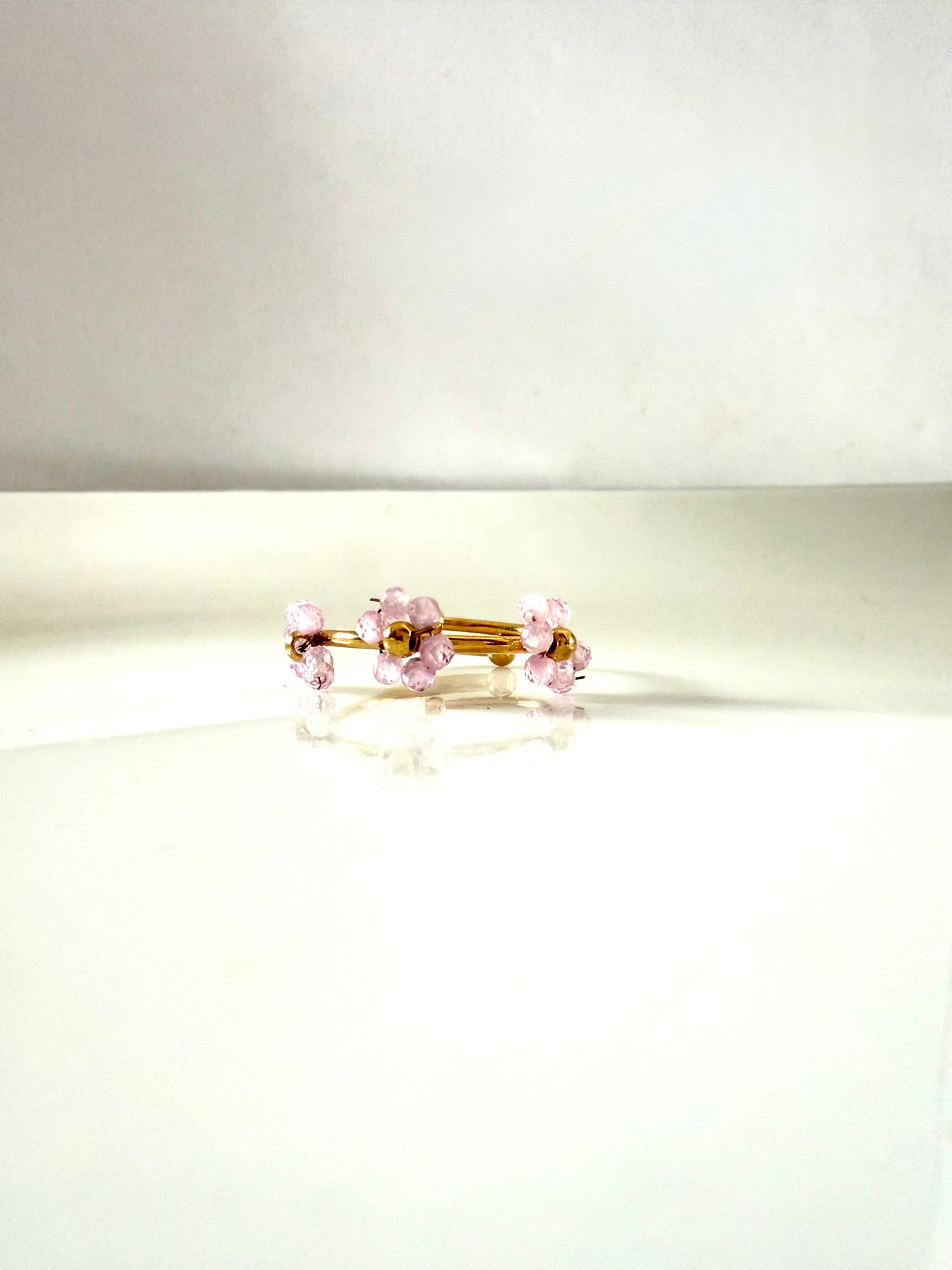 Emas l bague fleur dorée ajustable