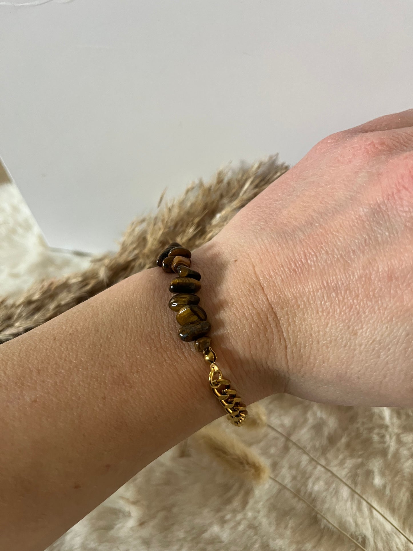 Blima l bracelet doré Œil de Tigre