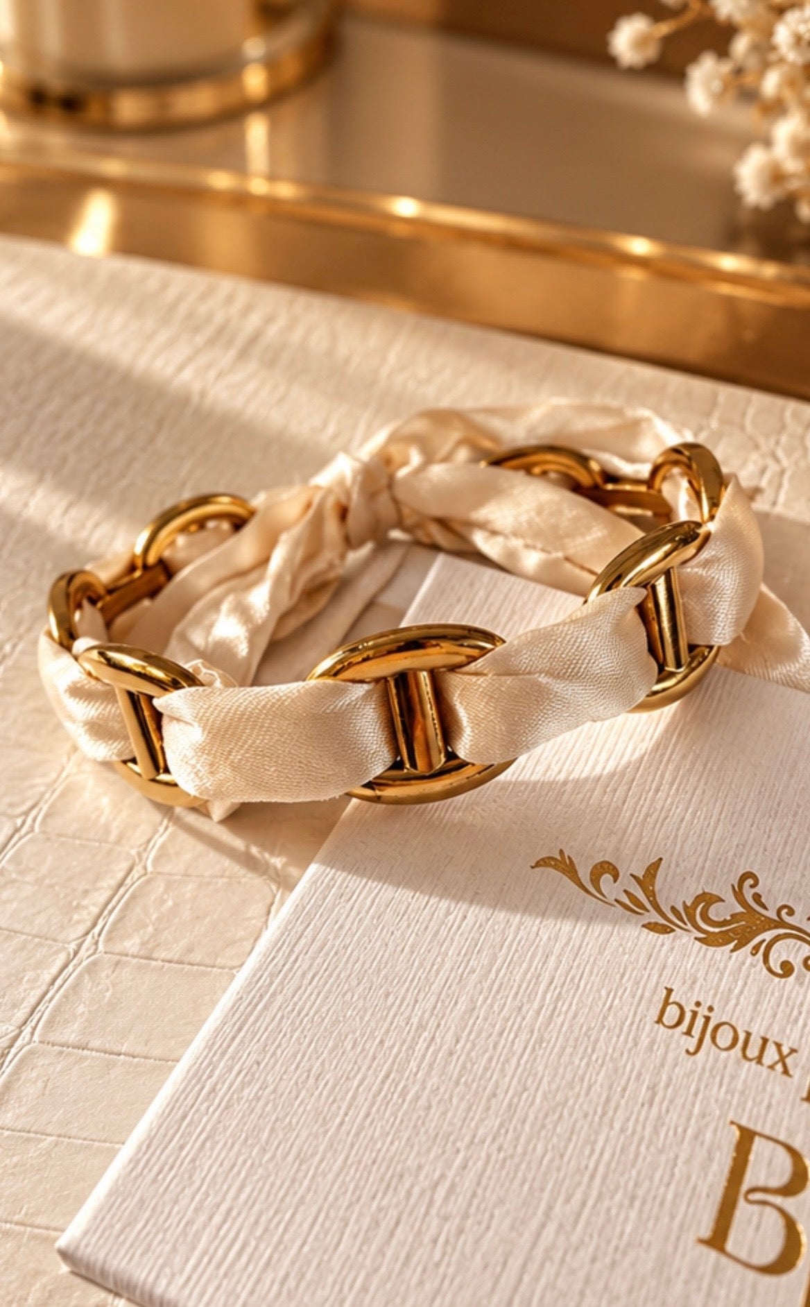 Cassiane - Bracelet jonc tissu