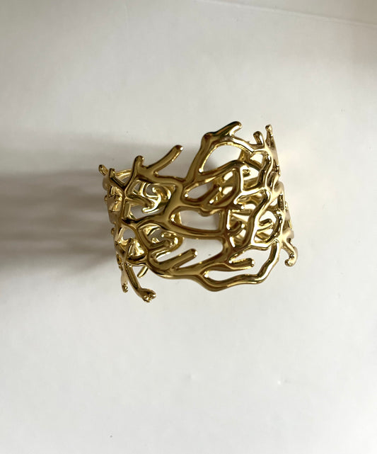 Écume l bracelet jonc doré ajustable