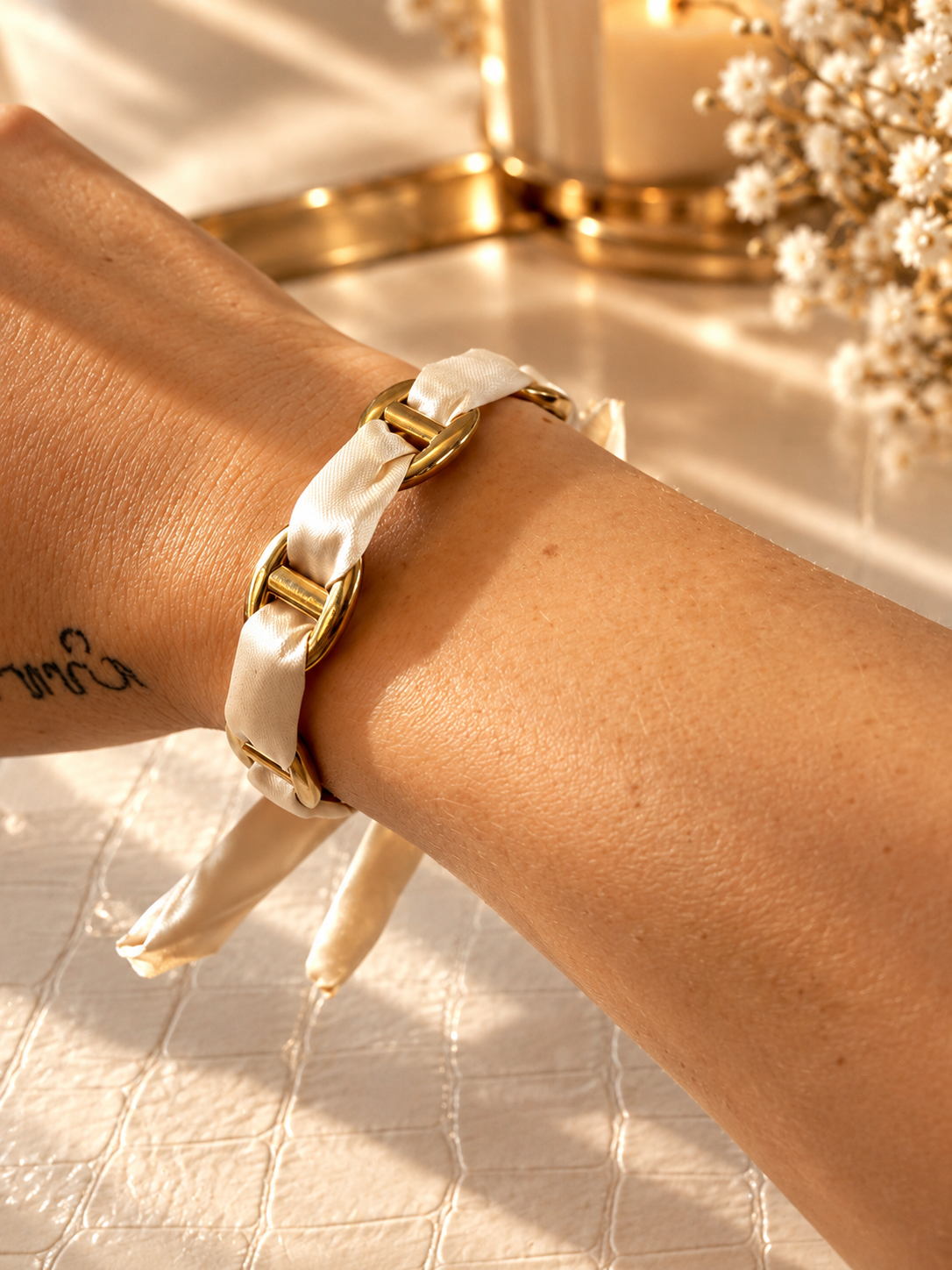 Cassiane - Bracelet jonc tissu