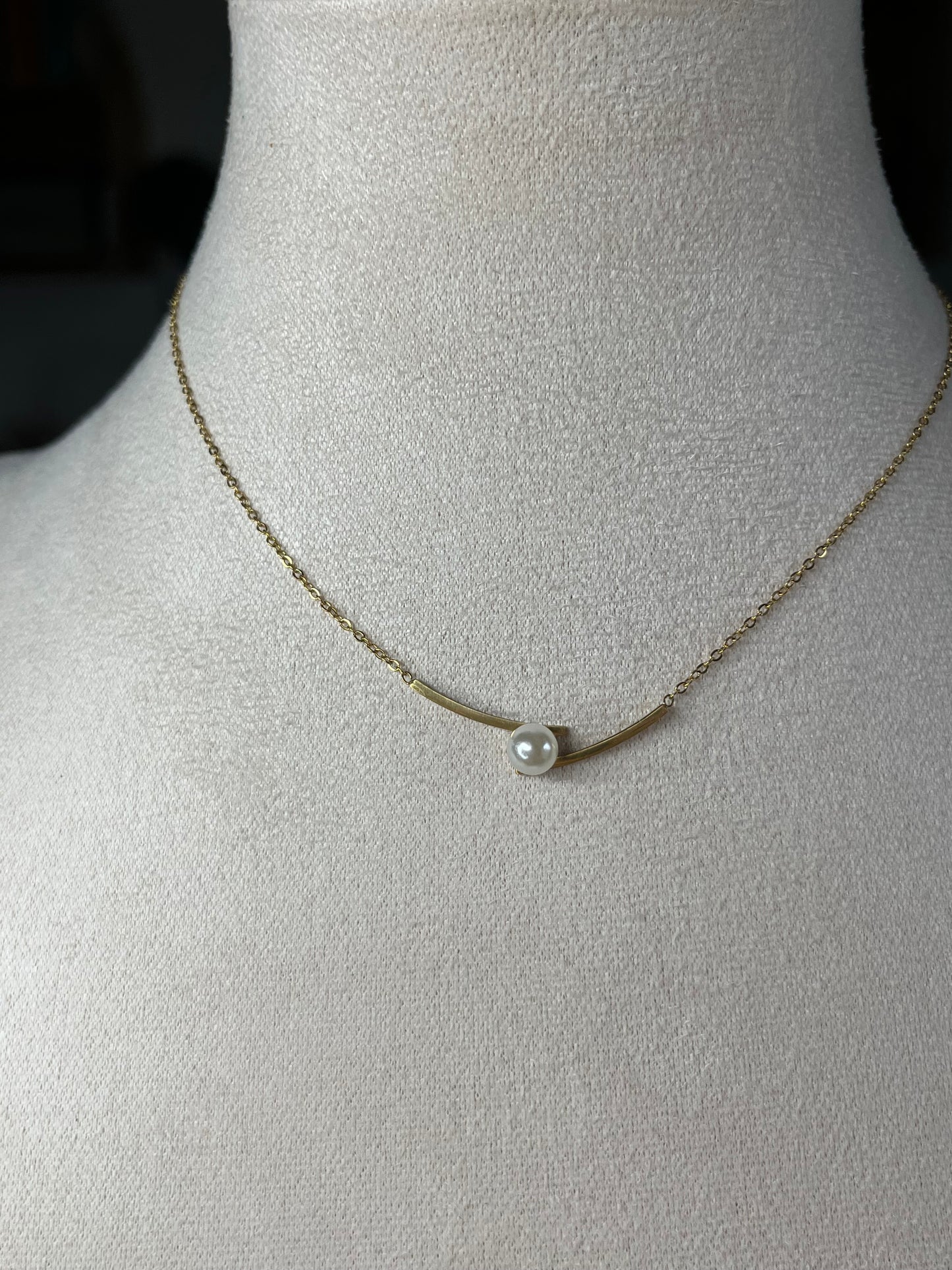 Tiziana l collier doré perle blanche