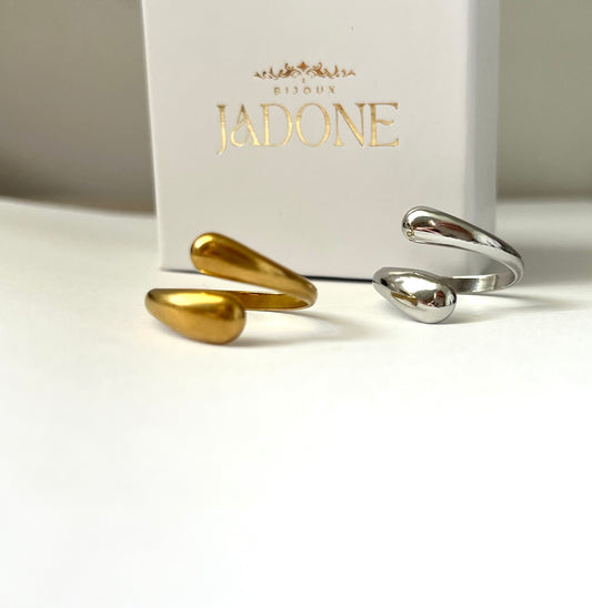 INDIE l Bague ajustable dorée ou argentée en acier inoxydable