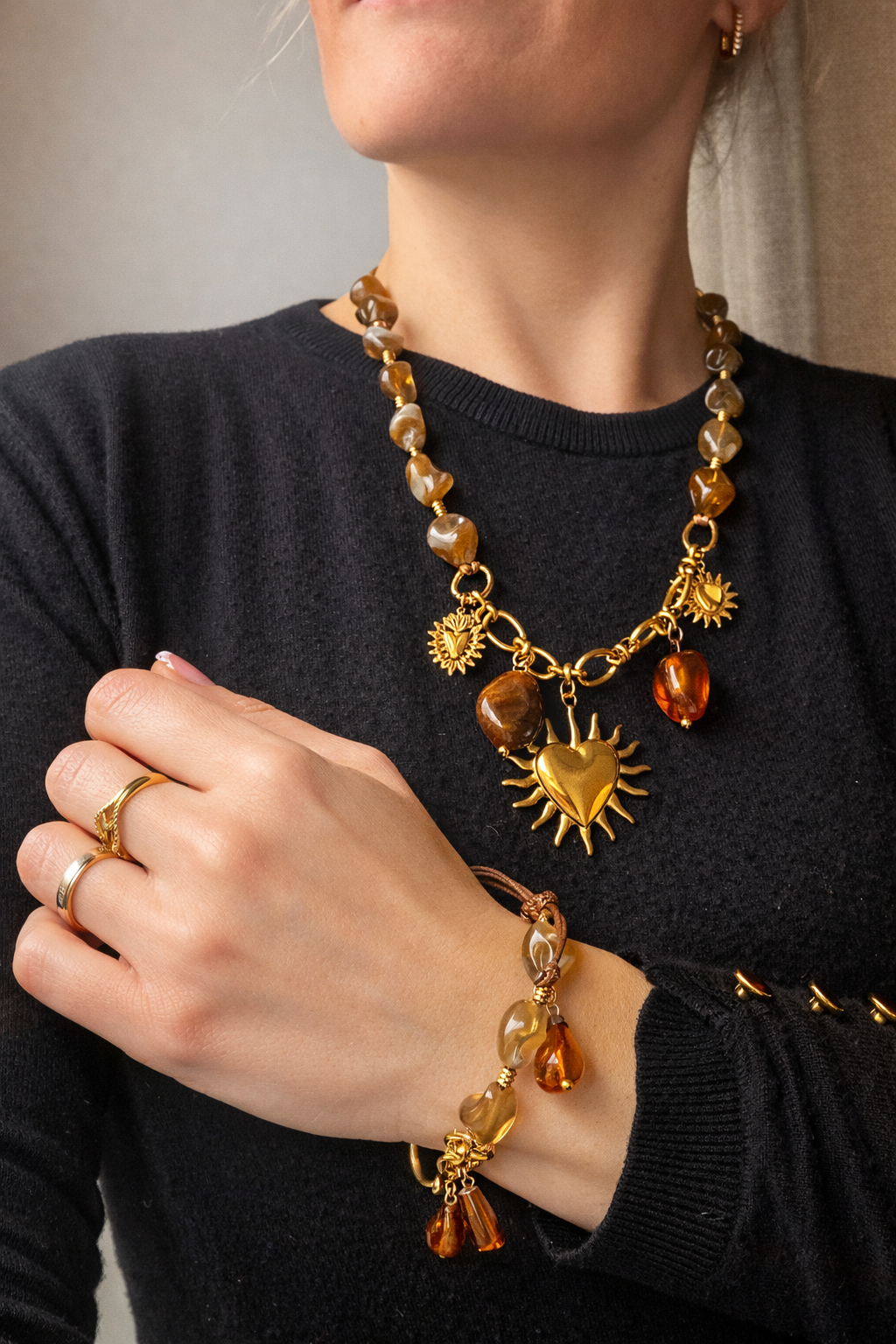 Bohèmia l Collier et/ou bracelet à charmes et perles