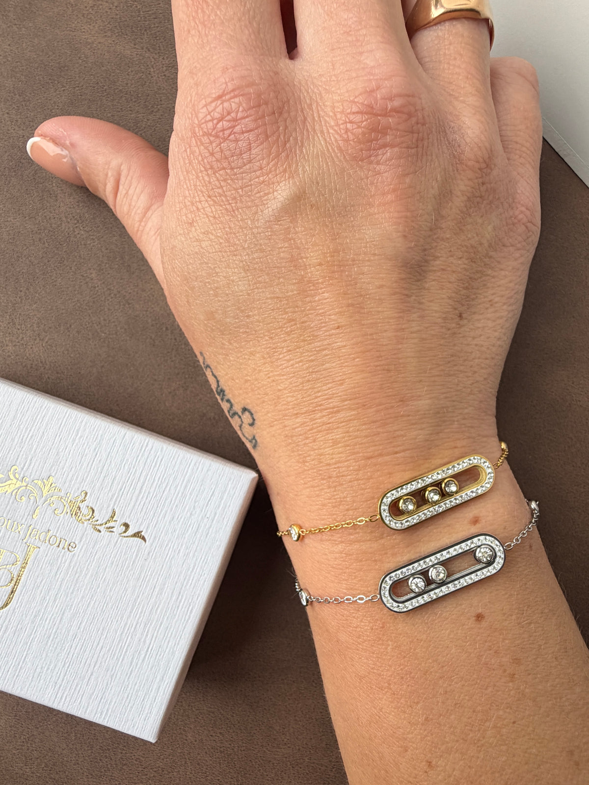 Nara l bracelet à strass et zircon blanc