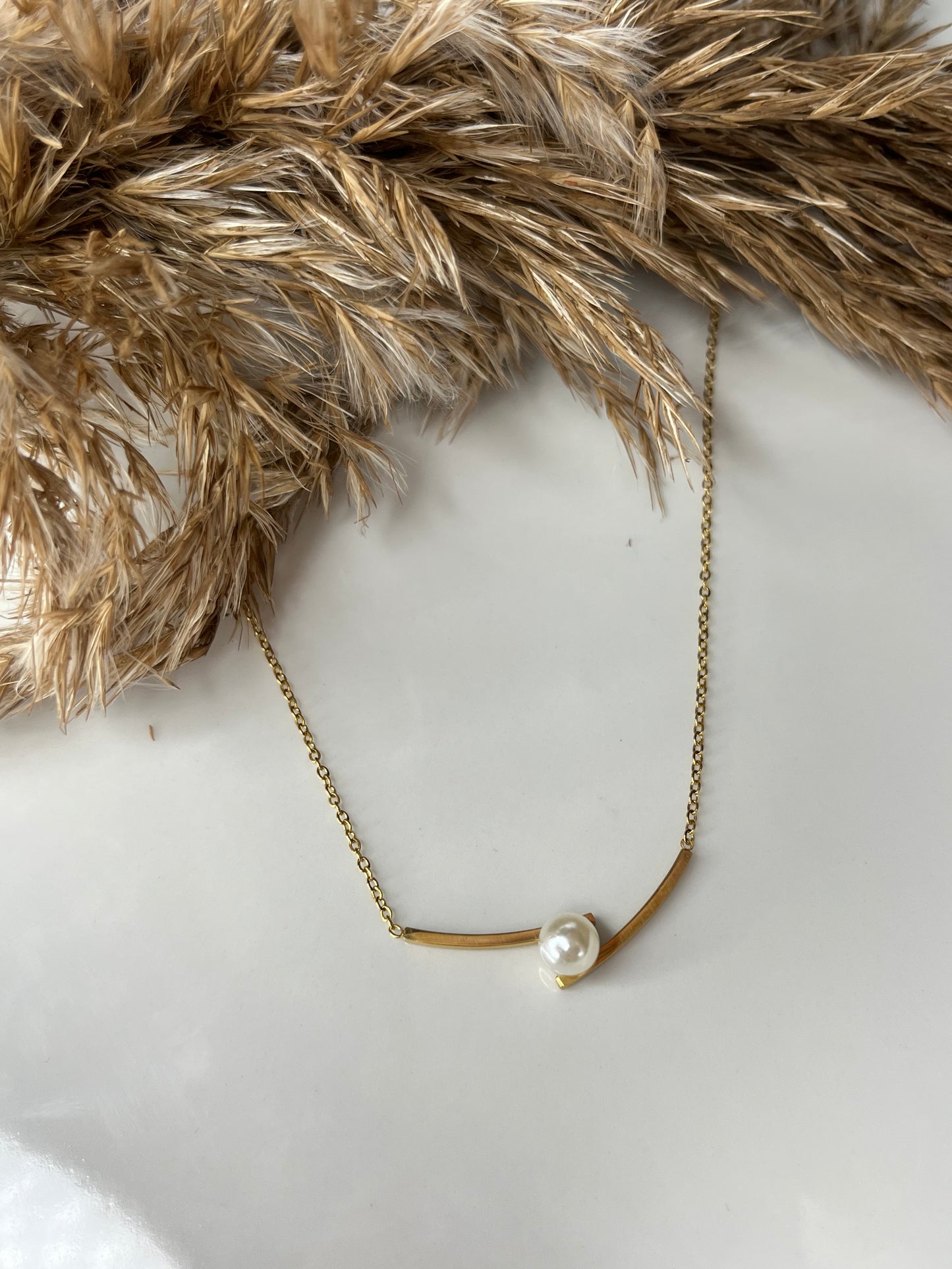 Tiziana l collier doré perle blanche