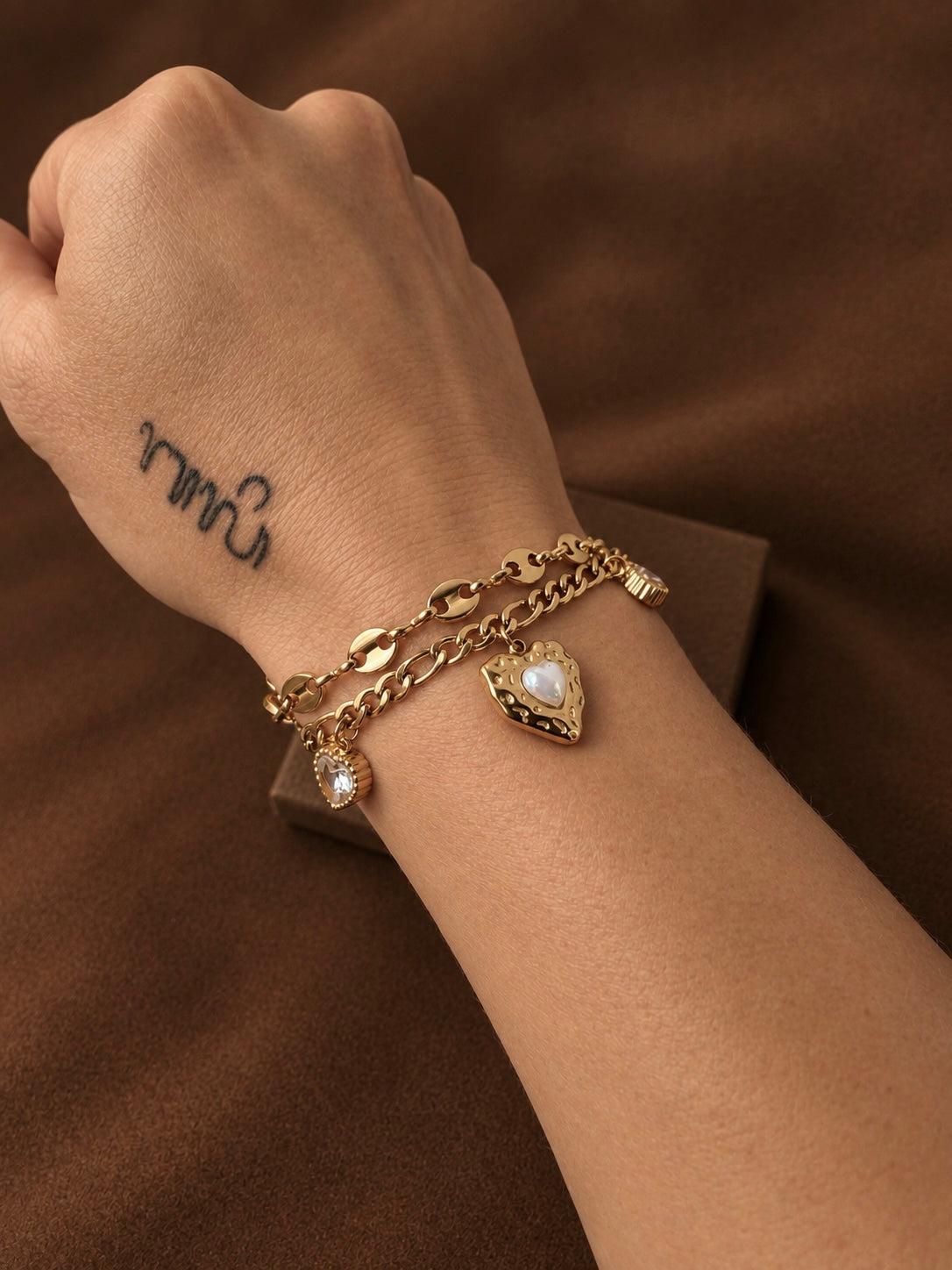 Joline - bracelet double et pendentif