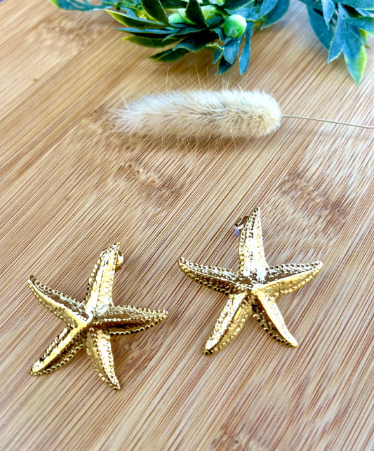 Étoile l Boucles d'oreilles dorées
