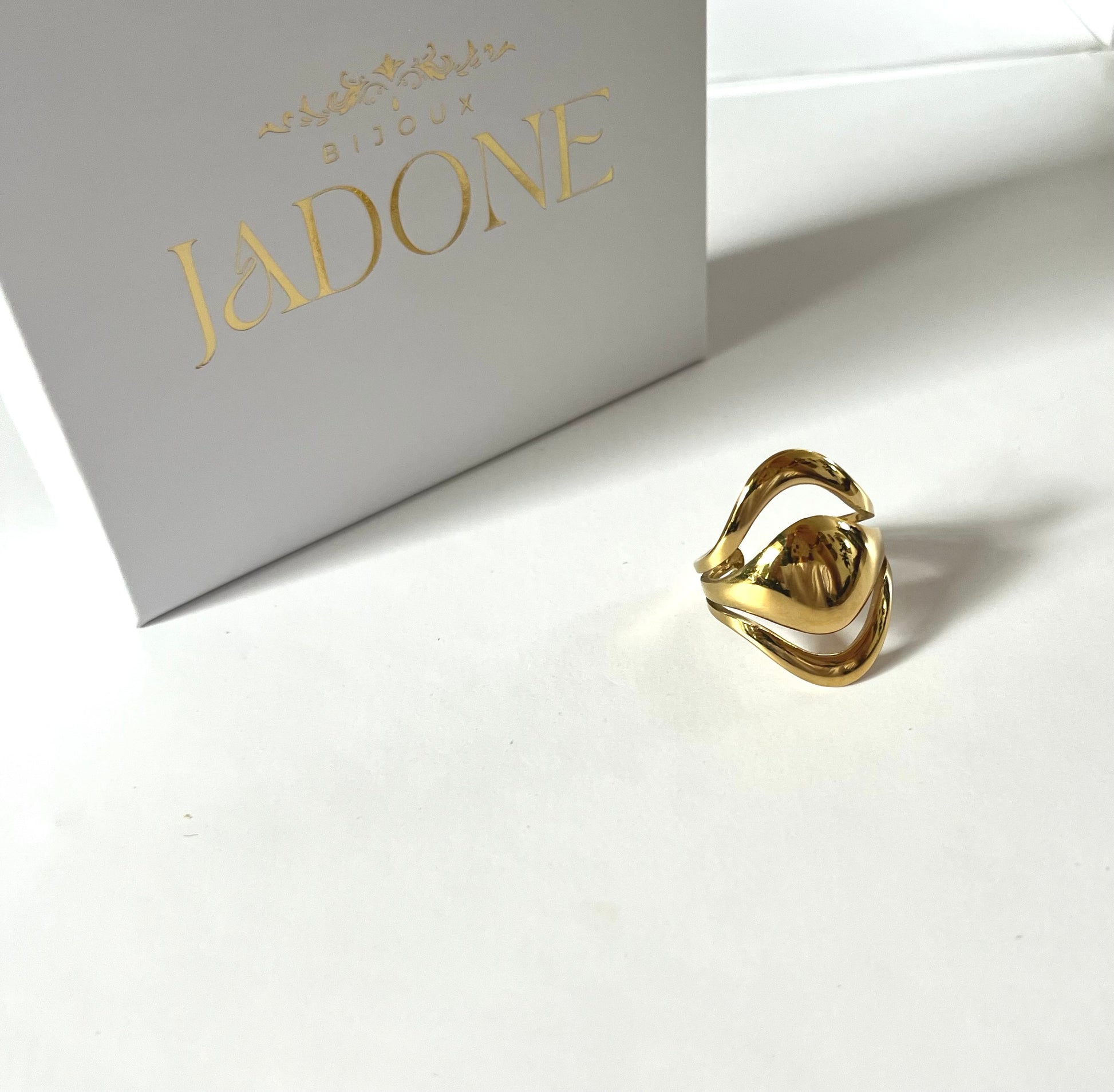 Sirena l Bague imposante chic doré – bijoux jadone