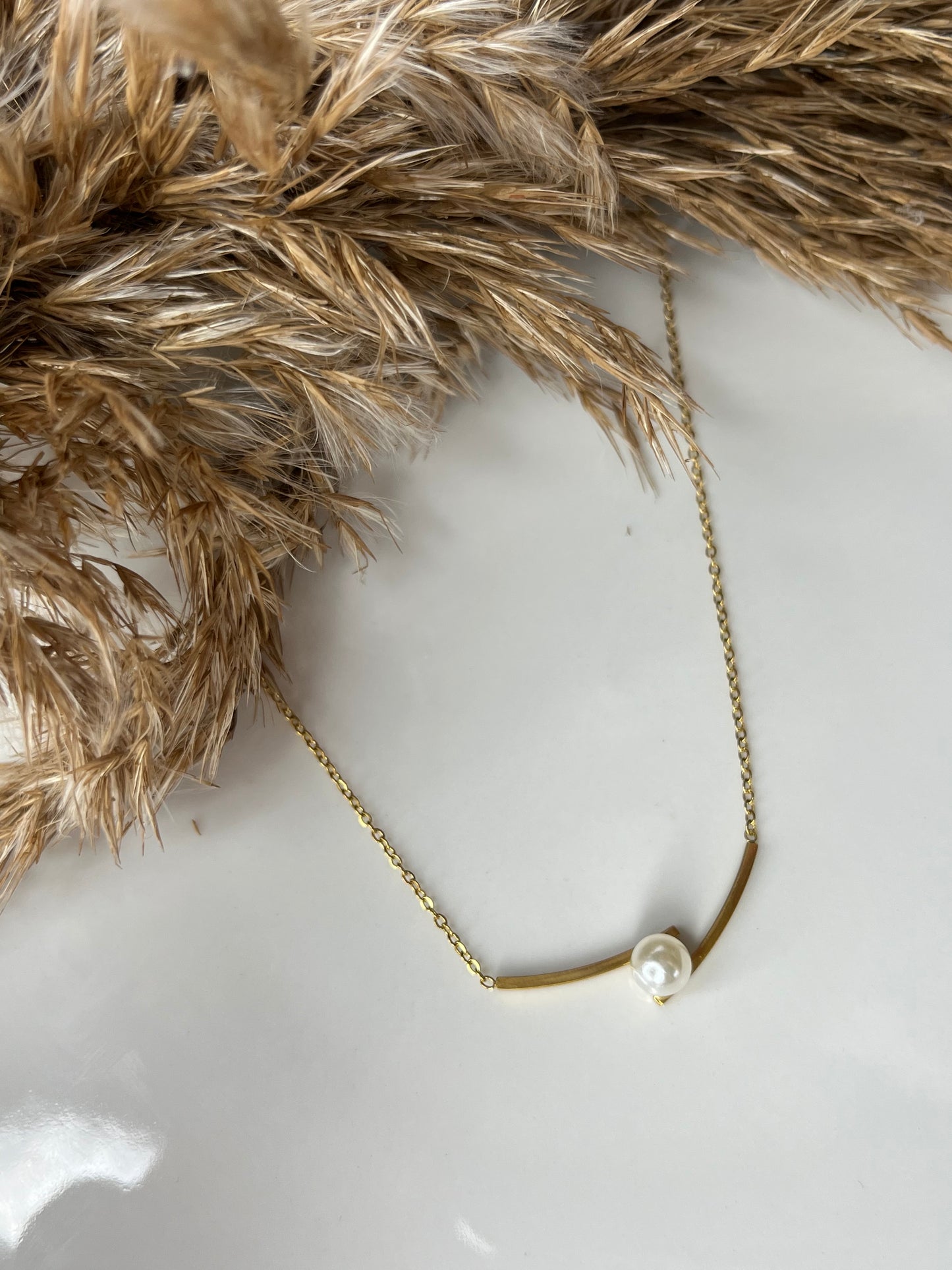 Tiziana l collier doré perle blanche