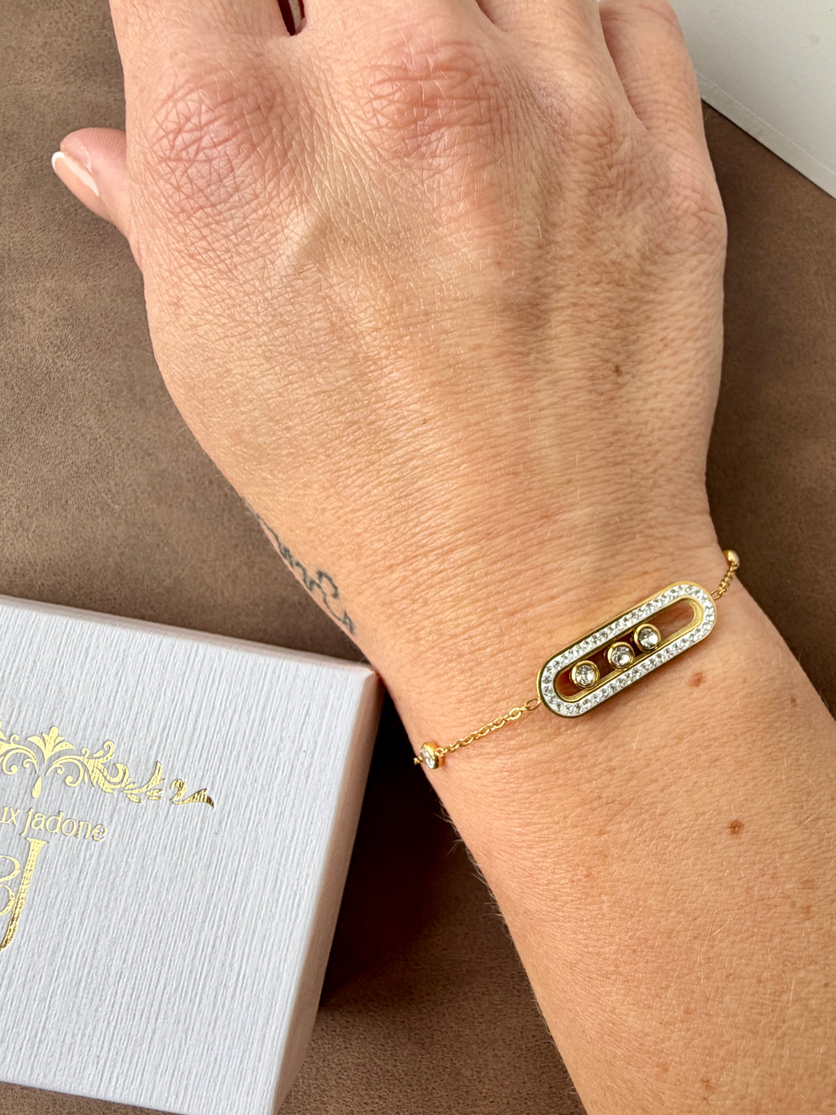 Nara l bracelet à strass et zircon blanc