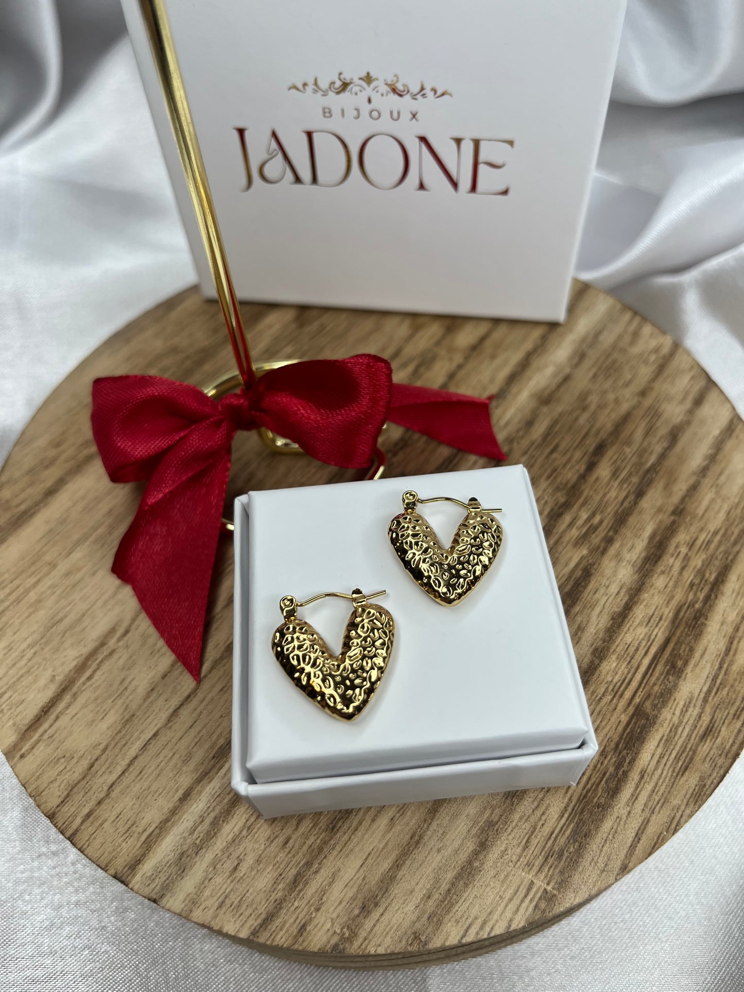 AMOUR l Boucles d'oreilles cœur doré