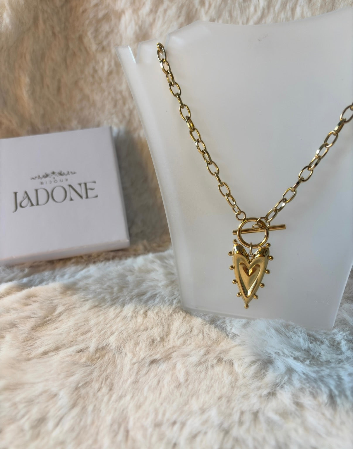 Amore l collier gros cœur doré