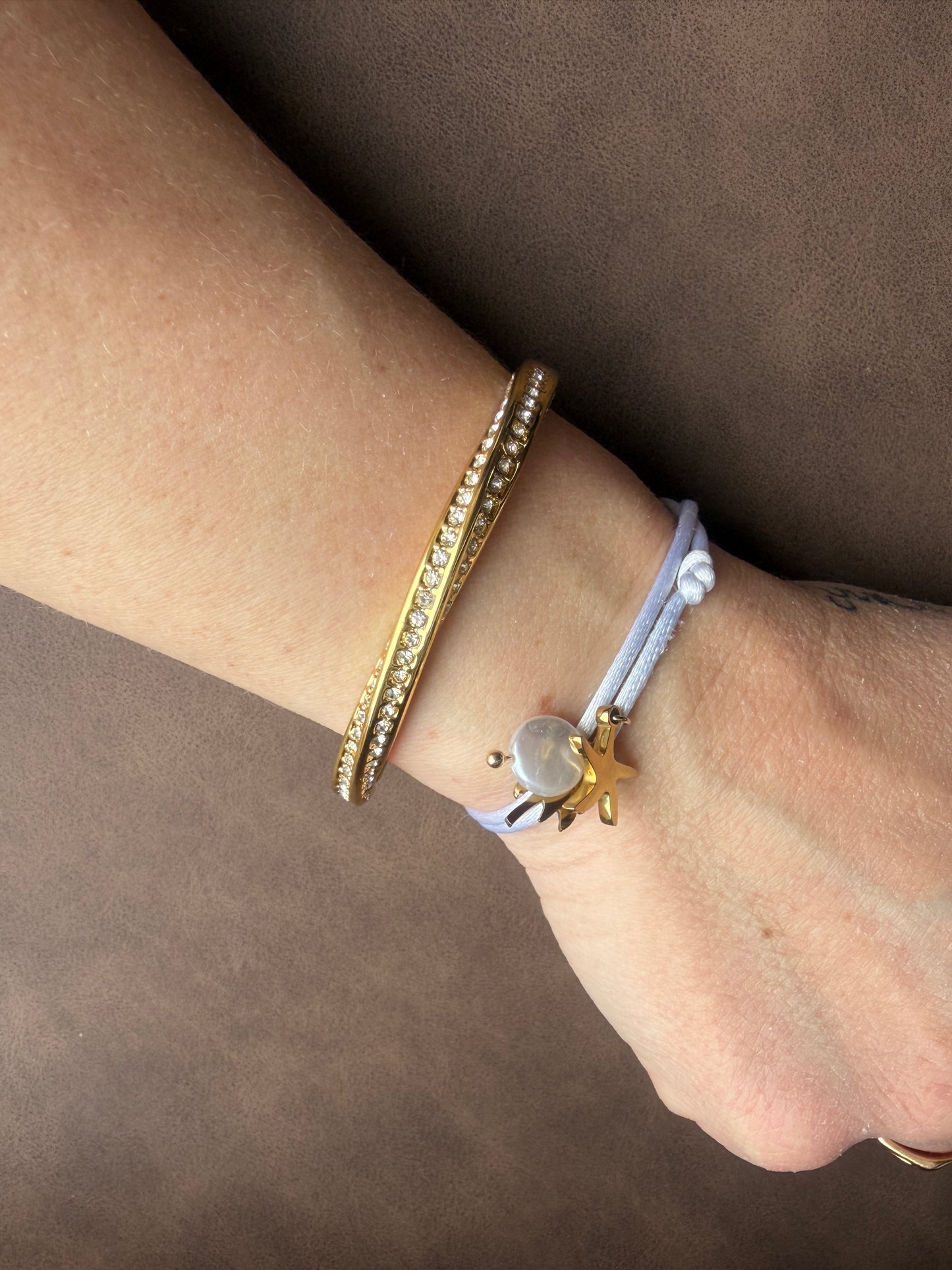 Vita l bracelet jonc doré et zircon