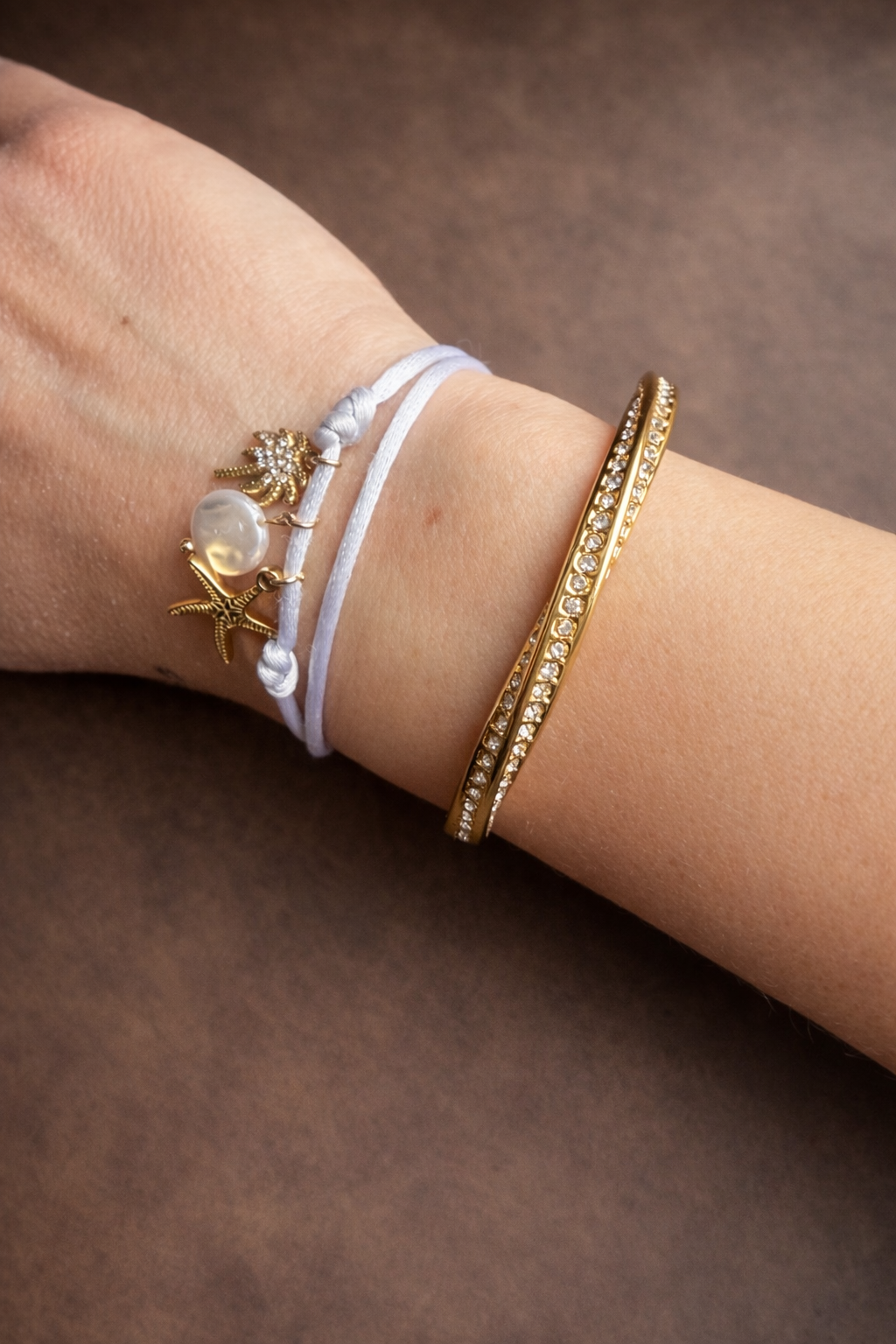 Vita l bracelet jonc doré et zircon