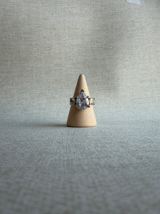 Kami l Bague dorée et zircon blanc