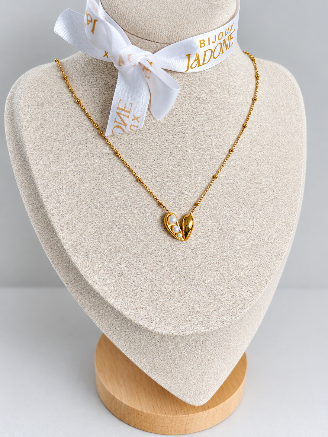 Crush - Collier cœur et perles
