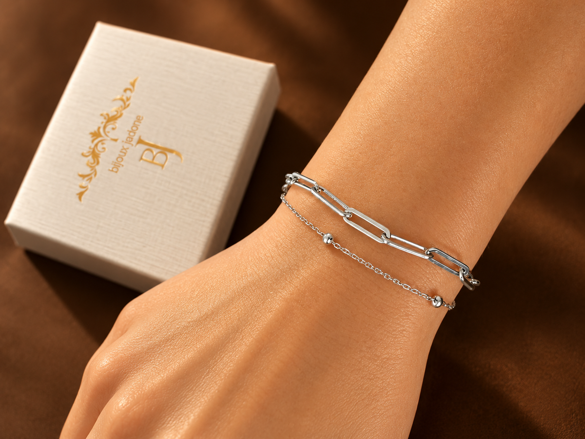 Borane - bracelet double chaîne
